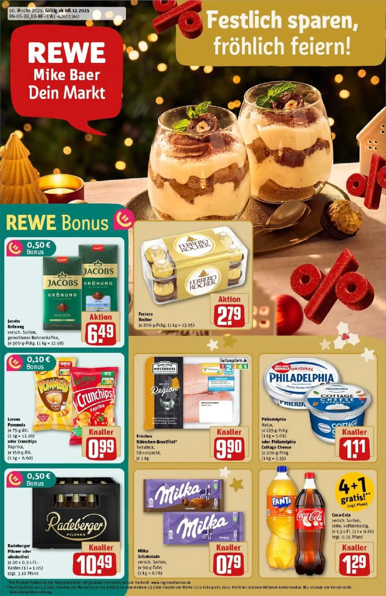 Rewe prospekt Berlin / Niederschöneweide	 – gültig ab 07.12.2025 | Seite: 1 | Produkte: Ferrero rocher, Cola, Milka, Chips