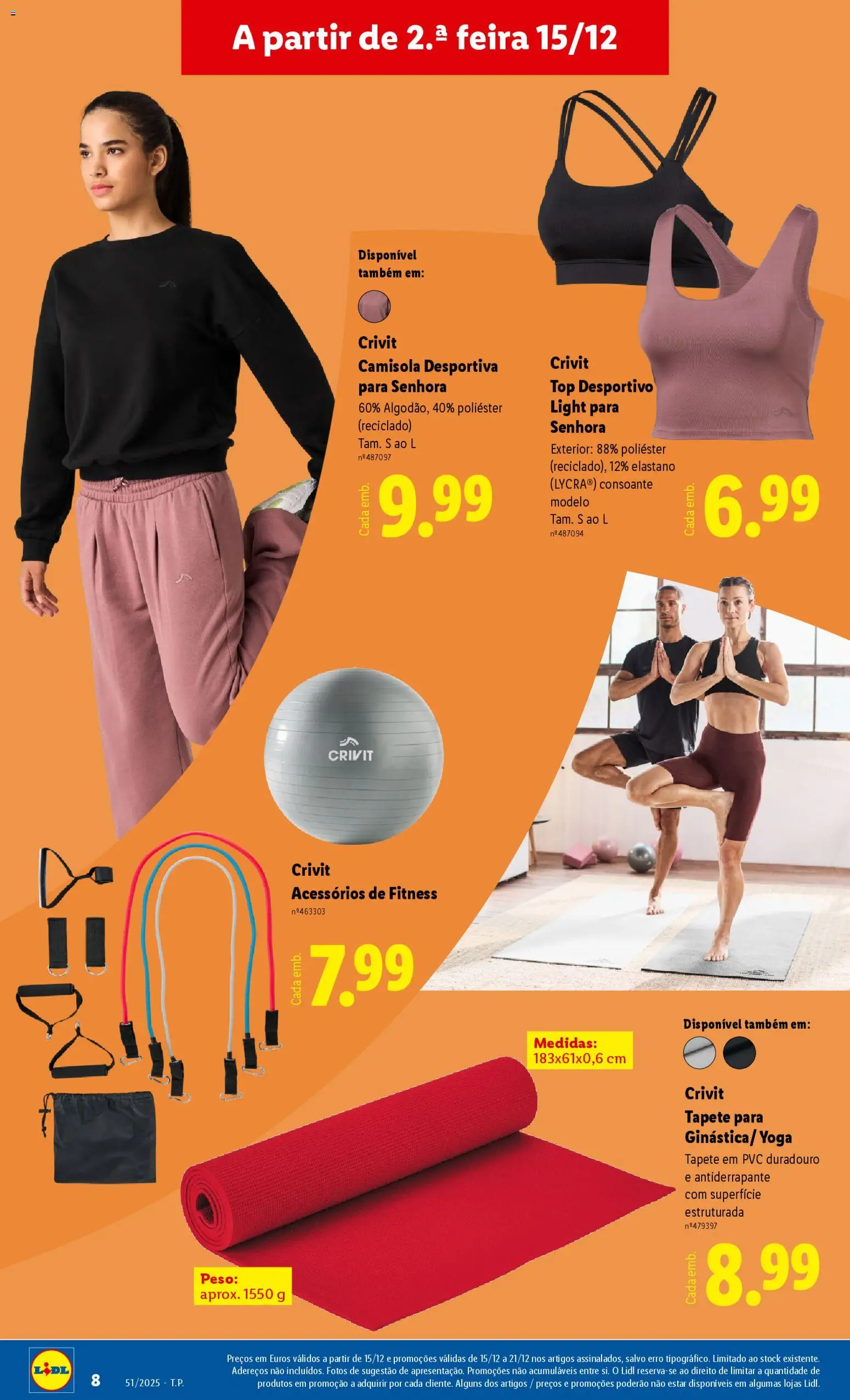 Lidl Novidades │ válido de 15.12.2025 | Página: 8 | Produtos: Top, Tapete, Camisola