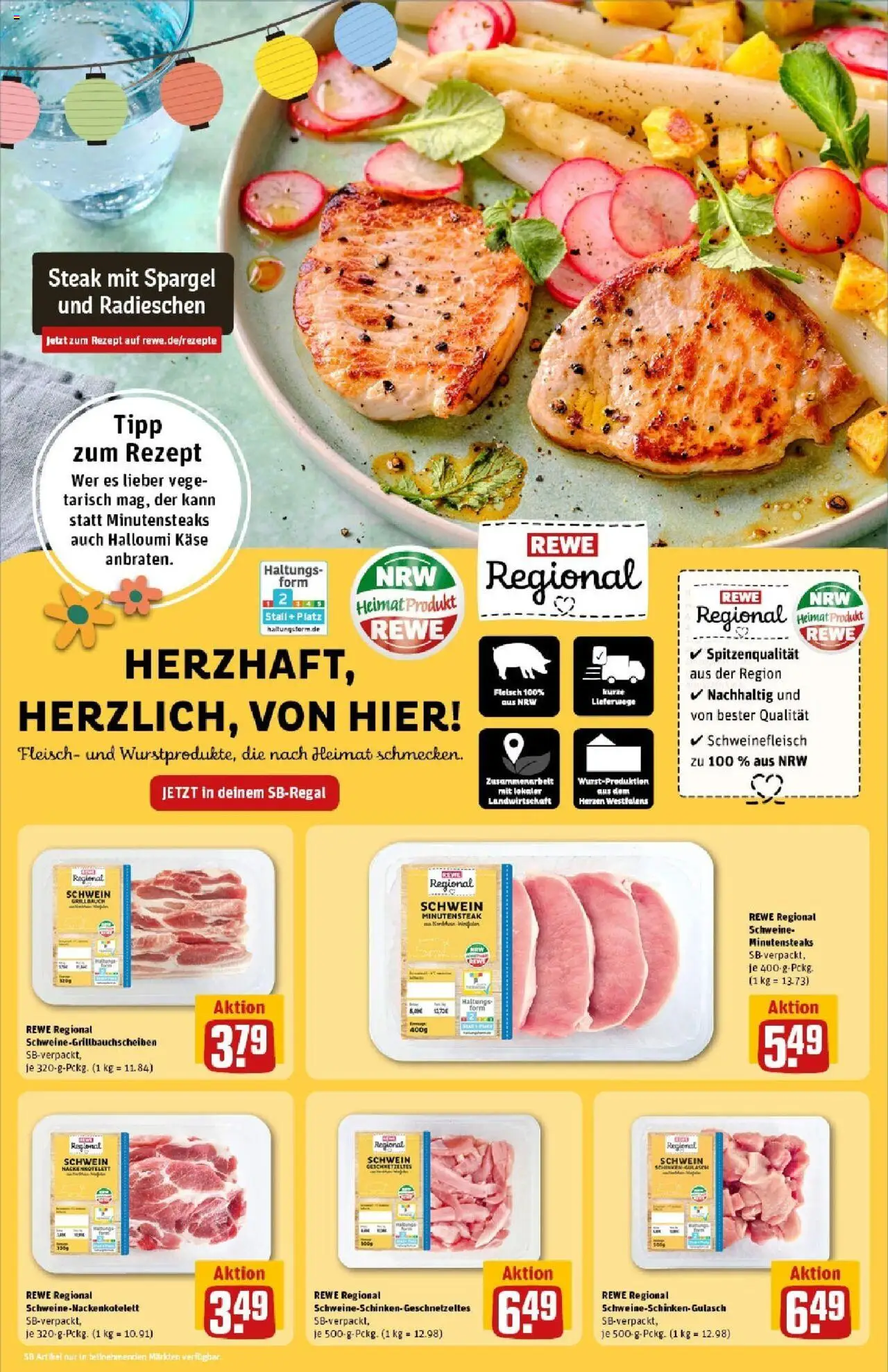 Rewe prospekt Hünxe	 - gültig ab dem 01.06.2025 | Seite: 10 | Produkte: Schinken, Schweinefleisch, Steak, Fleisch