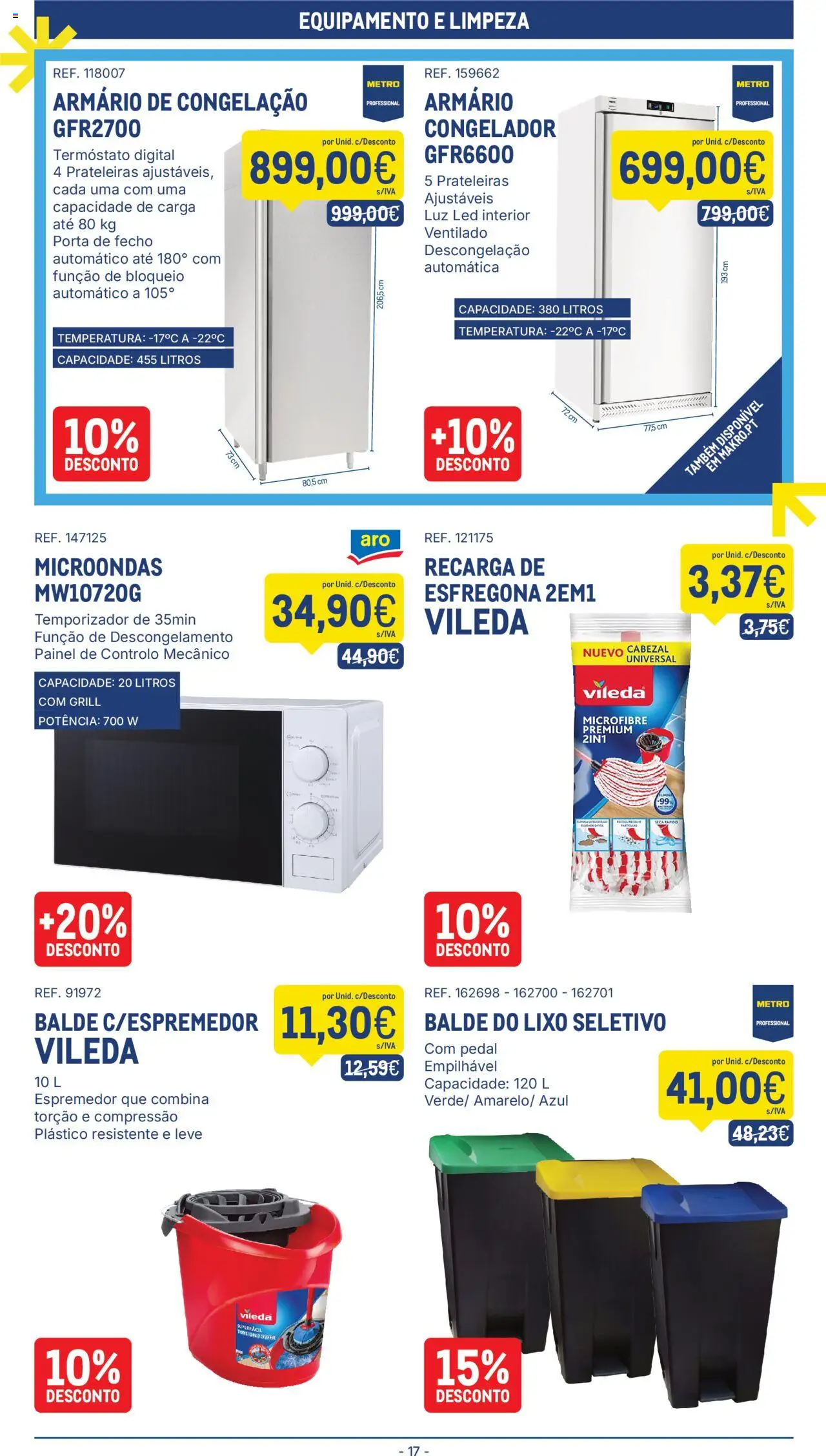 Makro folheto │ válido de 14.10.2025 | Página: 17 | Produtos: Porta, Balde, Congelador, Espremedor