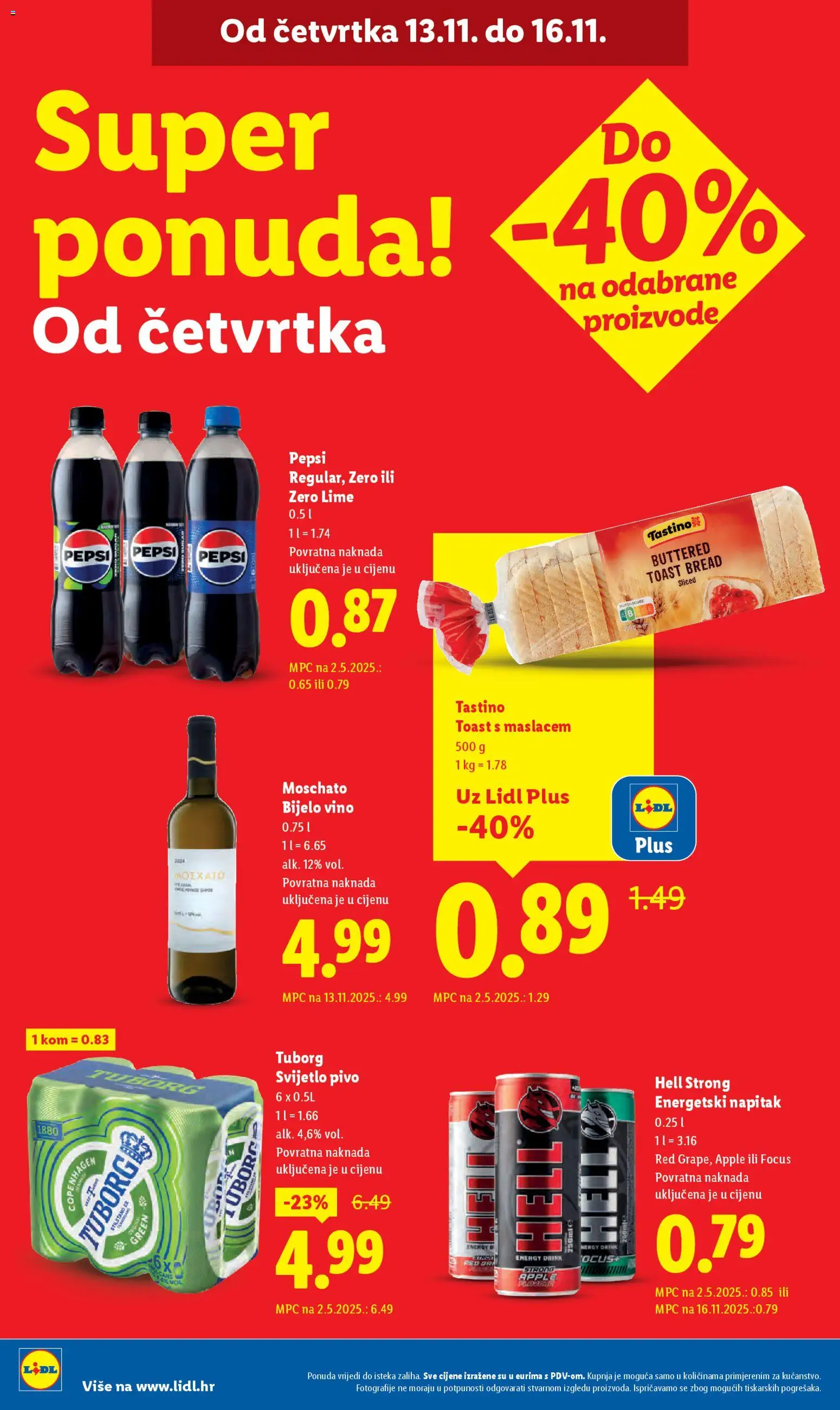 Lidl katalog | vrijedi od 13.11.2025 | Stranica: 2 | Proizvodi: Bijelo vino, Pepsi, Vino, Pivo