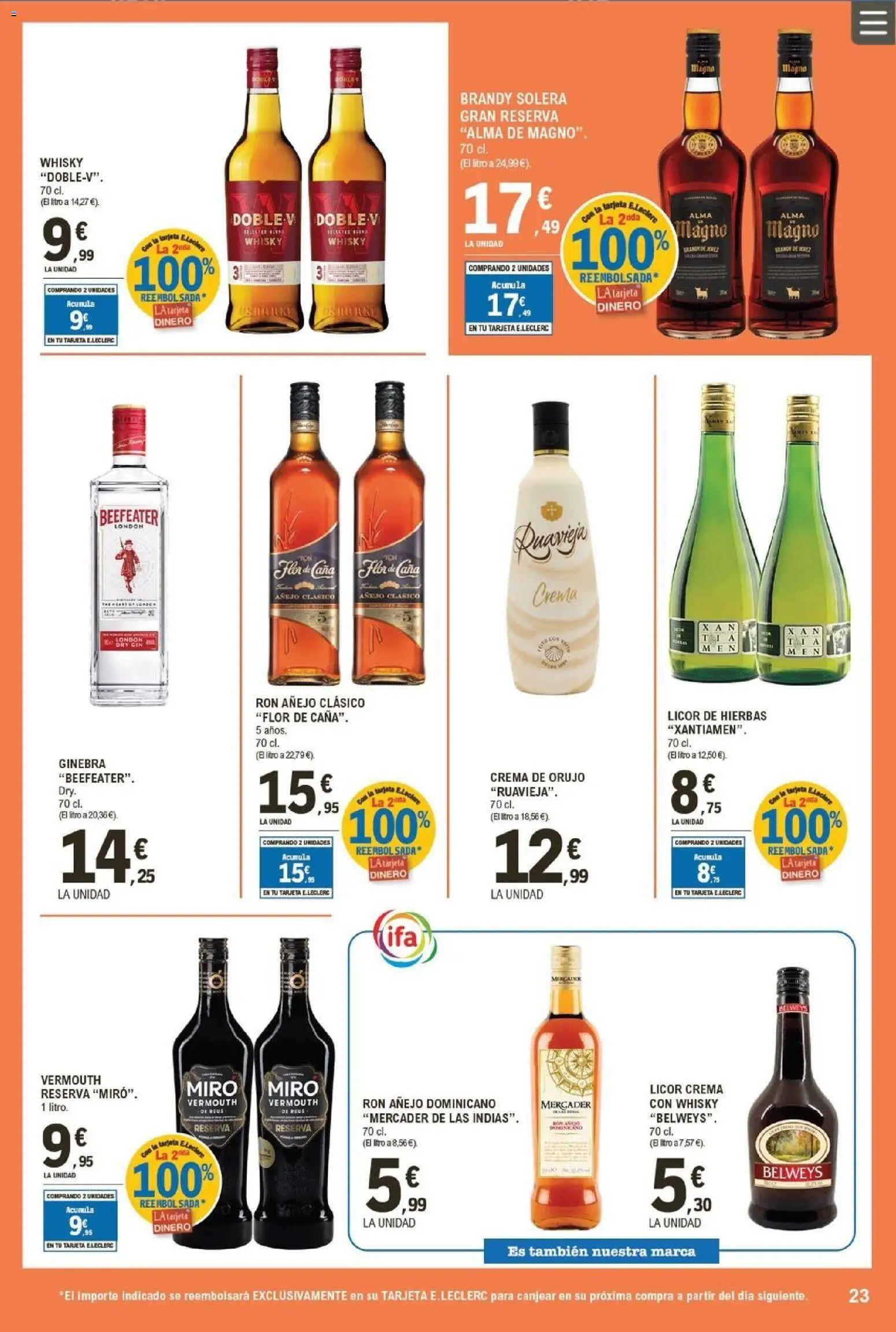 E.Leclerc folleto │ válido desde el 04.02.2026 | Página: 23 | Productos: Ginebra, Crema, Whisky, Μαύρο πιπέρι