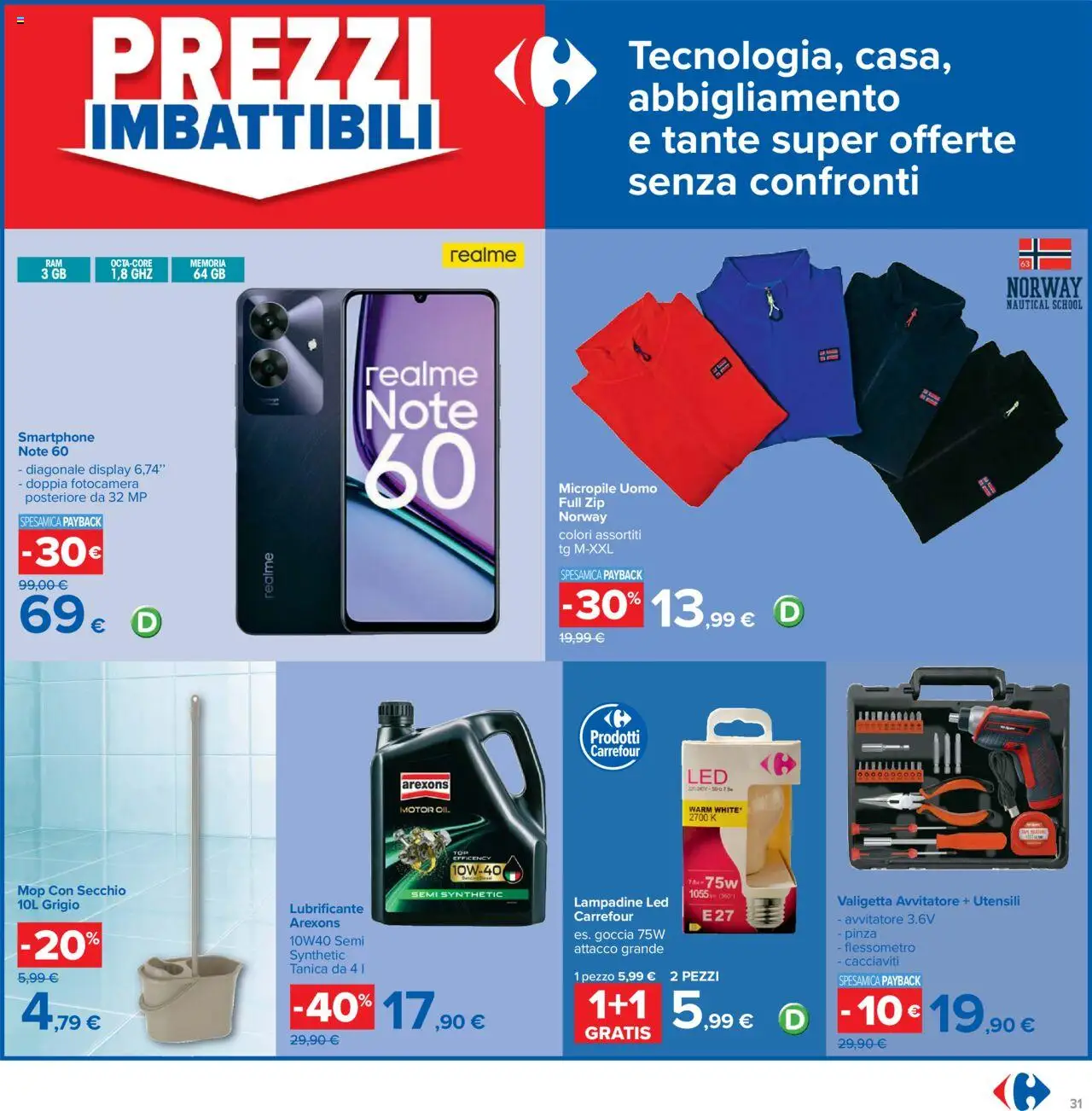 Volantino Carrefour del 23.10.2025 | Pagina: 31 | Prodotti: Lubrificante, Avvitatore, Tanica, Valigetta