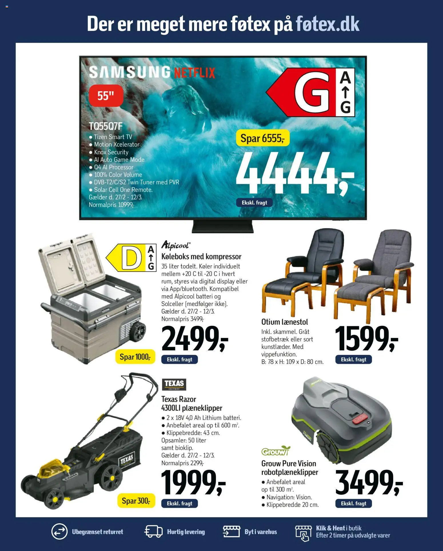 Føtex tilbudsavis – gyldig fra 27.02.2026 | Side: 69 | Produkter: Lænestol, Smart TV, Batteri, Navigation
