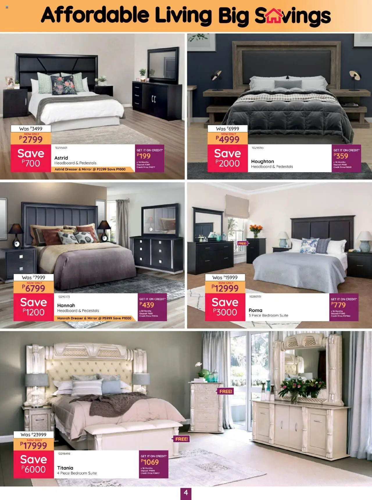 Bradlows Botswana Catalogue │ valid from 21.08.2025 | Page: 4 | Products: Headboard, Mirror
