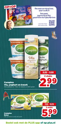 Campina Vla, yoghurt en kwark, Alle pakken à 1 liter en bekers à 500 gram - Voorbeeld van een folder van Plus, geldig van 19.11.2025 | Pagina: 17