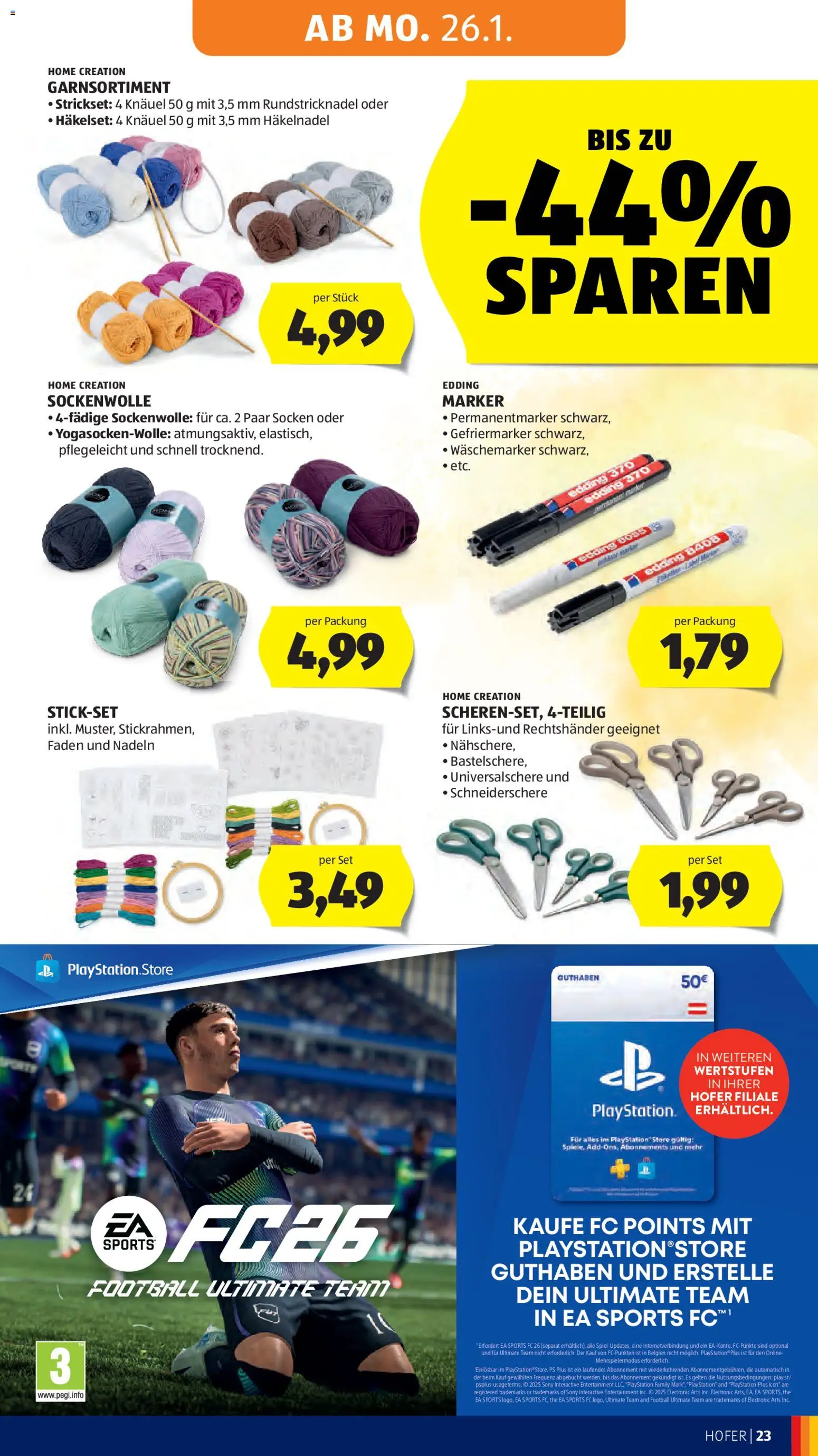 Hofer AT akciós ujság - amely érvényes a következő dátumtól: 23.01.2026 | Oldal: 27 | Termékek: PlayStation