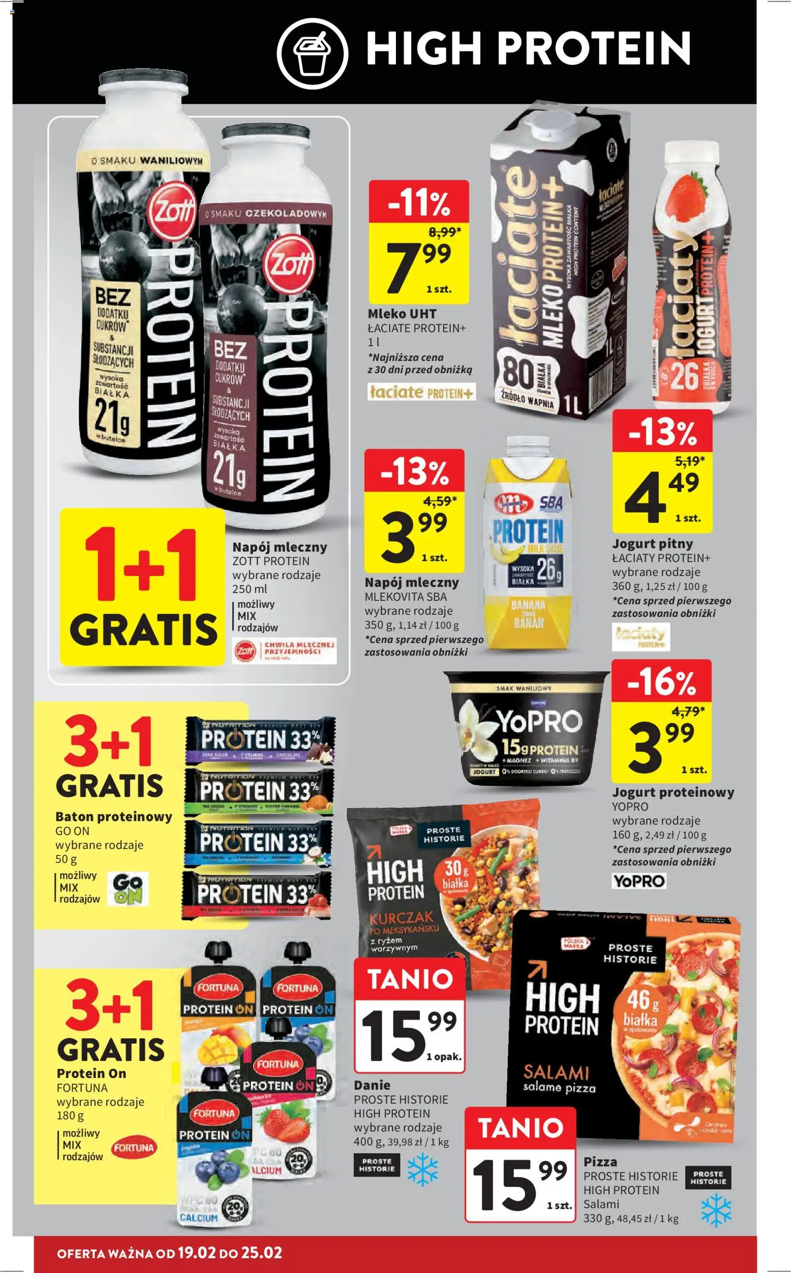 Intermarche Gazetka od 19.02.2026 | Strona: 22 | Produkty: Jogurt pitny, Mleko, Jogurt, Pizza