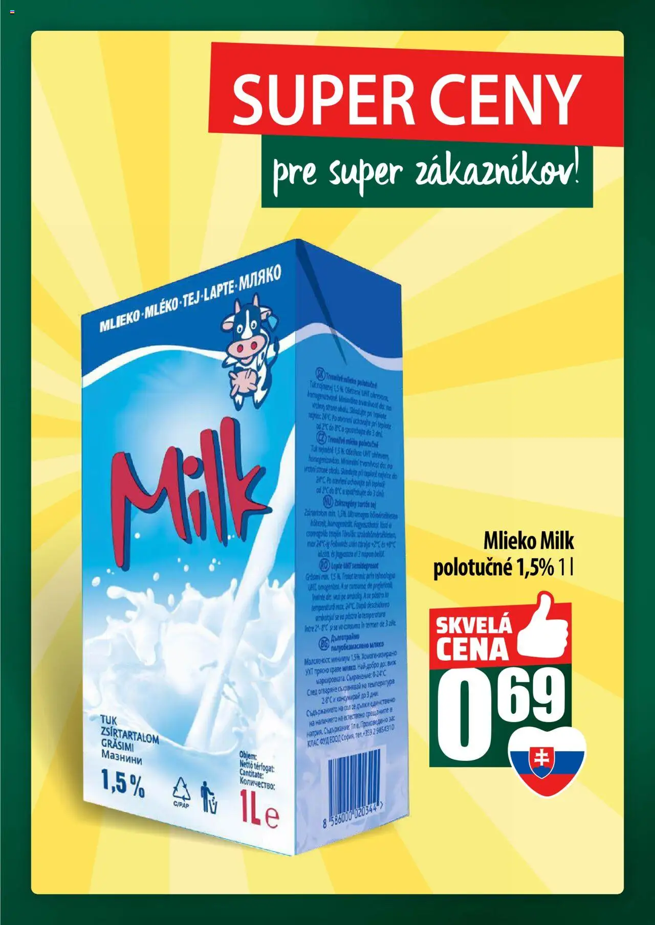 Nové COOP Jednota akcie – leták je platný od 02.10.2025 | Strana: 11 | Produkty: Mlieko, Trvanlivé mlieko