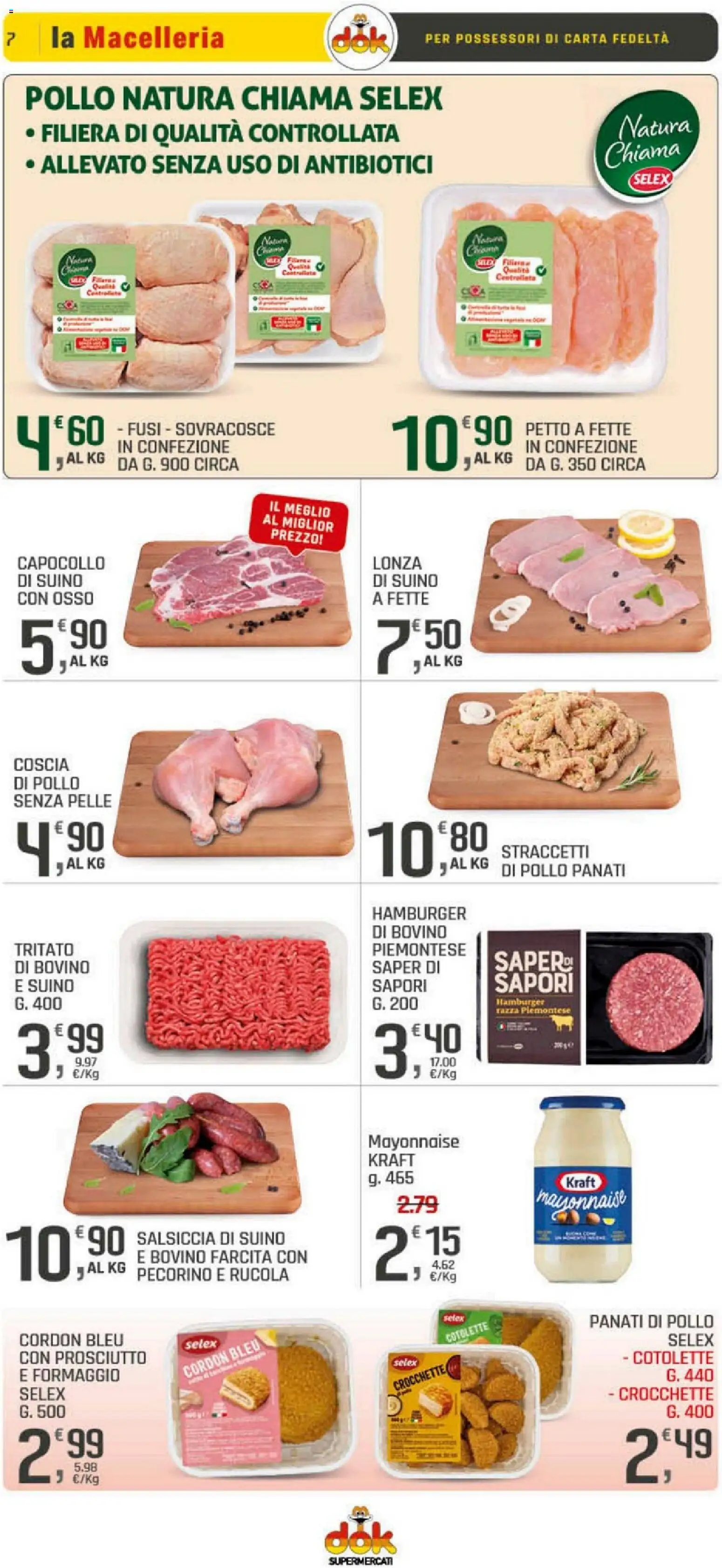 Volantino DOK del 19.03.2026 | Pagina: 7 | Prodotti: Bovino, Pollo, Suino, Formaggio