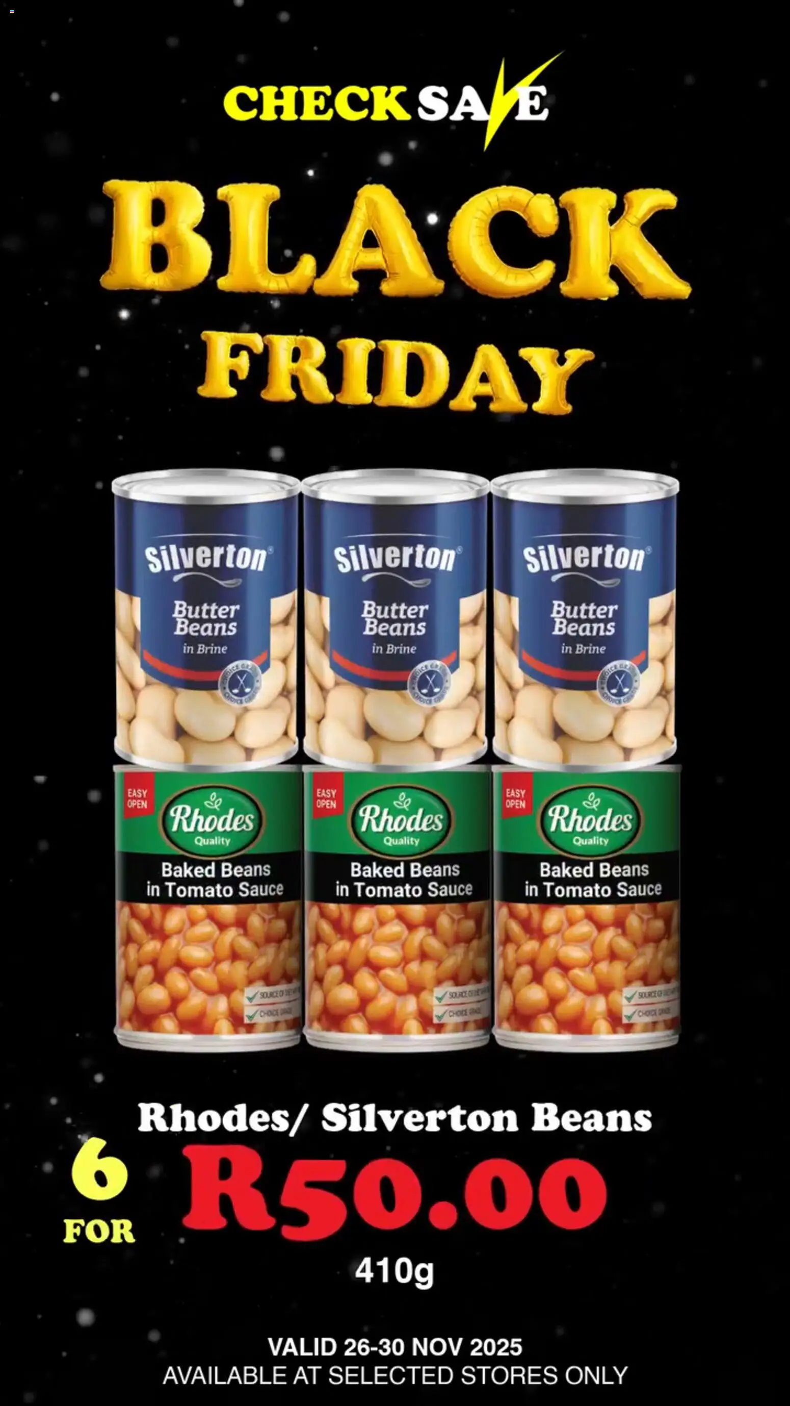 New Check Save catalogue – valid from 26.11.2025 | Page: 4 | Products: Beans, Baked beans, Butter, Tomato sauce