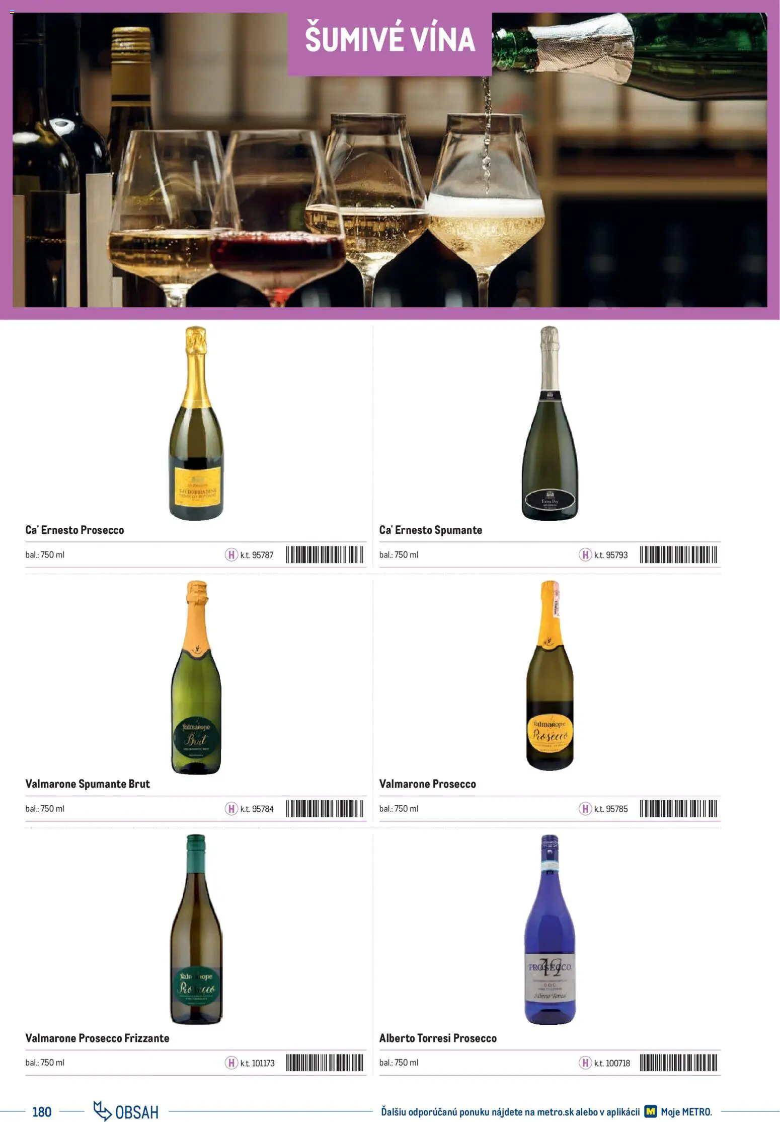 Nové Metro akcie – leták je platný od 01.01.2025 | Strana: 180 | Produkty: Prosecco