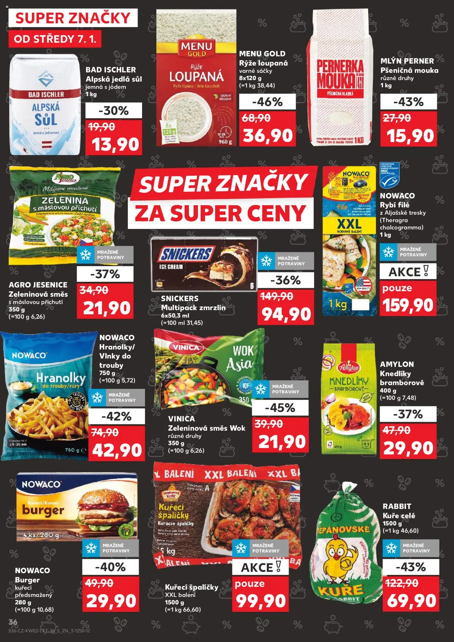 Kaufland leták - Plzeň od 07.01.2026 | Strana: 36 | Produkty: Rýže, Mouka, Kuře, File