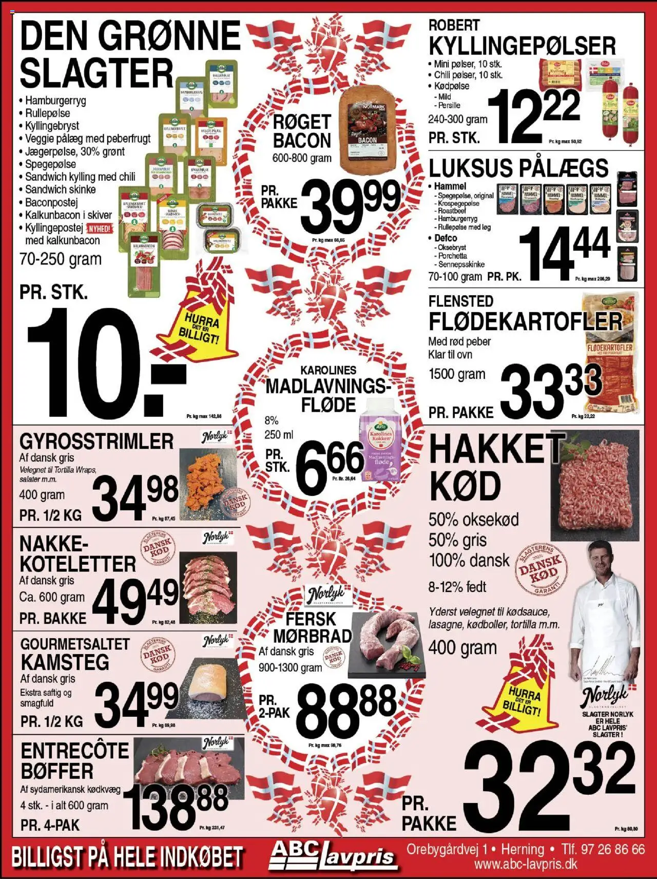 Abc Lavpris tilbudsavis – gyldig fra 17.09.2025 | Side: 4 | Produkter: Skinke, Bøffer, Koteletter, Løg