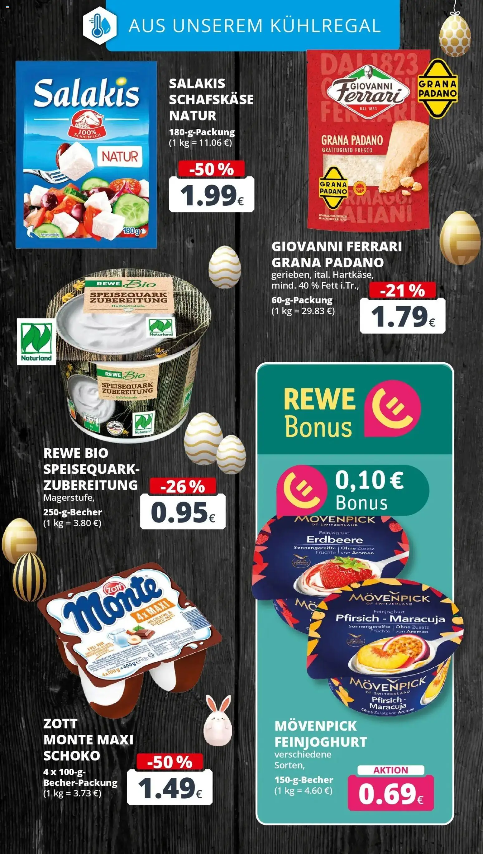 Rewe Prospekt Bergheim	 – gültig ab 30.03.2026 | Seite: 15 | Produkte: Salakis, Pfirsich, Speisequark, Schafskase