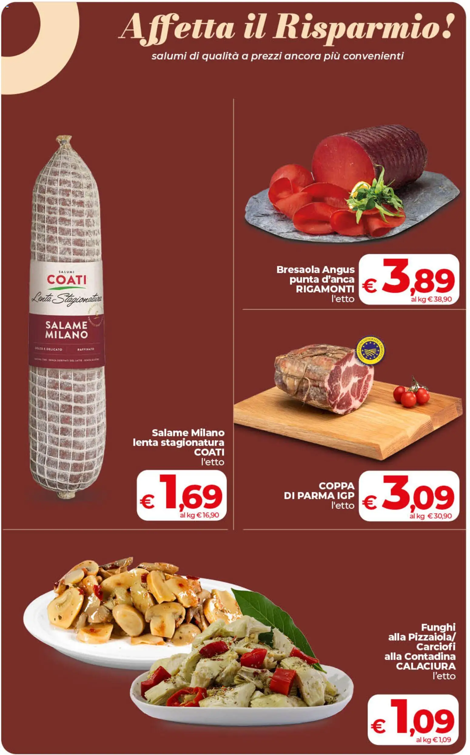 Volantino COOP del 17.03.2026 | Pagina: 16 | Prodotti: Salame, Bresaola, Funghi, Carciofi