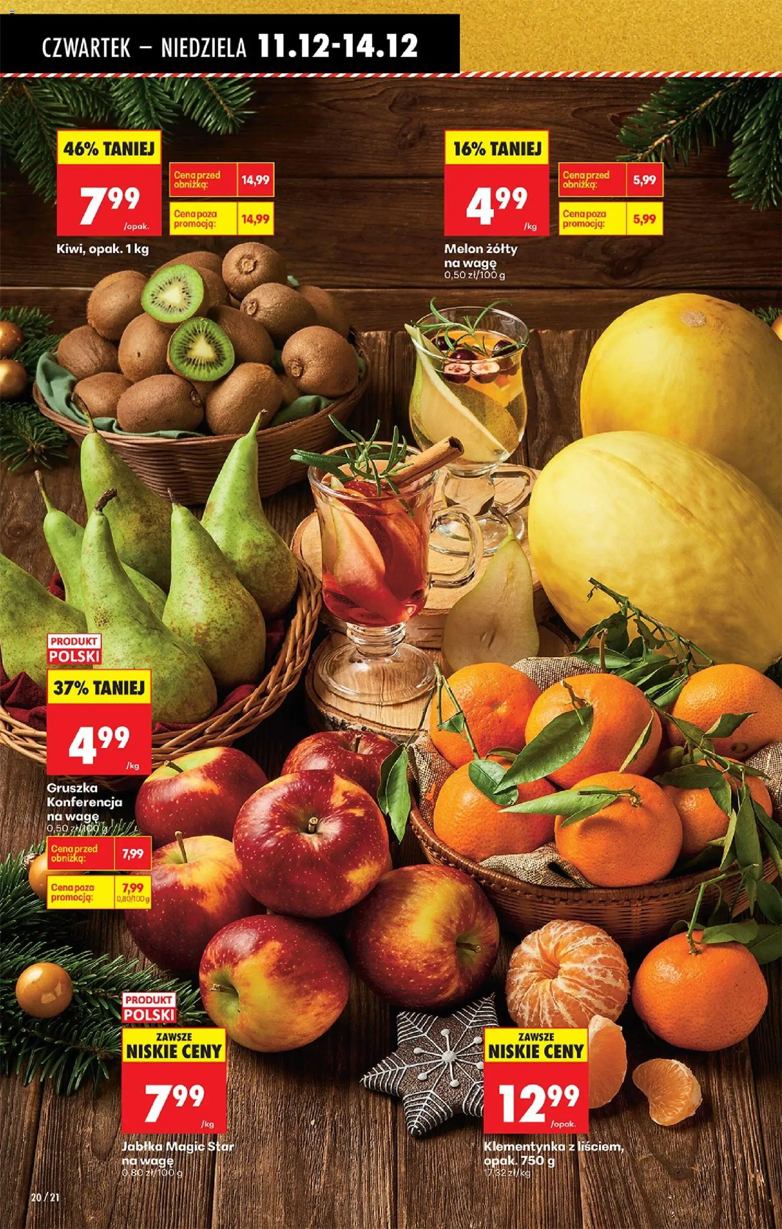 Biedronka gazetka - Oferta w tym tygodniu od 11.12.2025 | Strona: 22 | Produkty: Gruszka, Melon, Jabłka, Kiwi