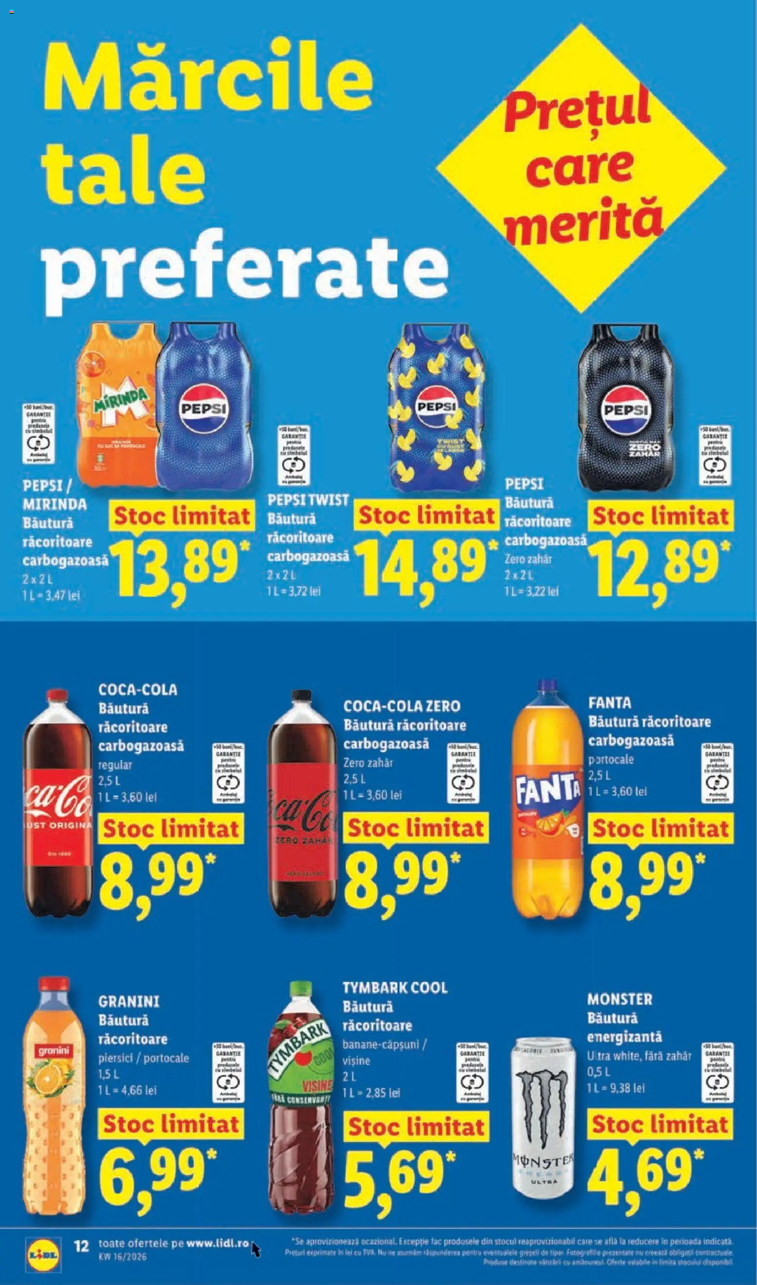 Noul catalog Lidl – valabil de la 14.04.2026 | Pagină: 12 | Produse: Băutură energizantă, Portocale, Zahăr