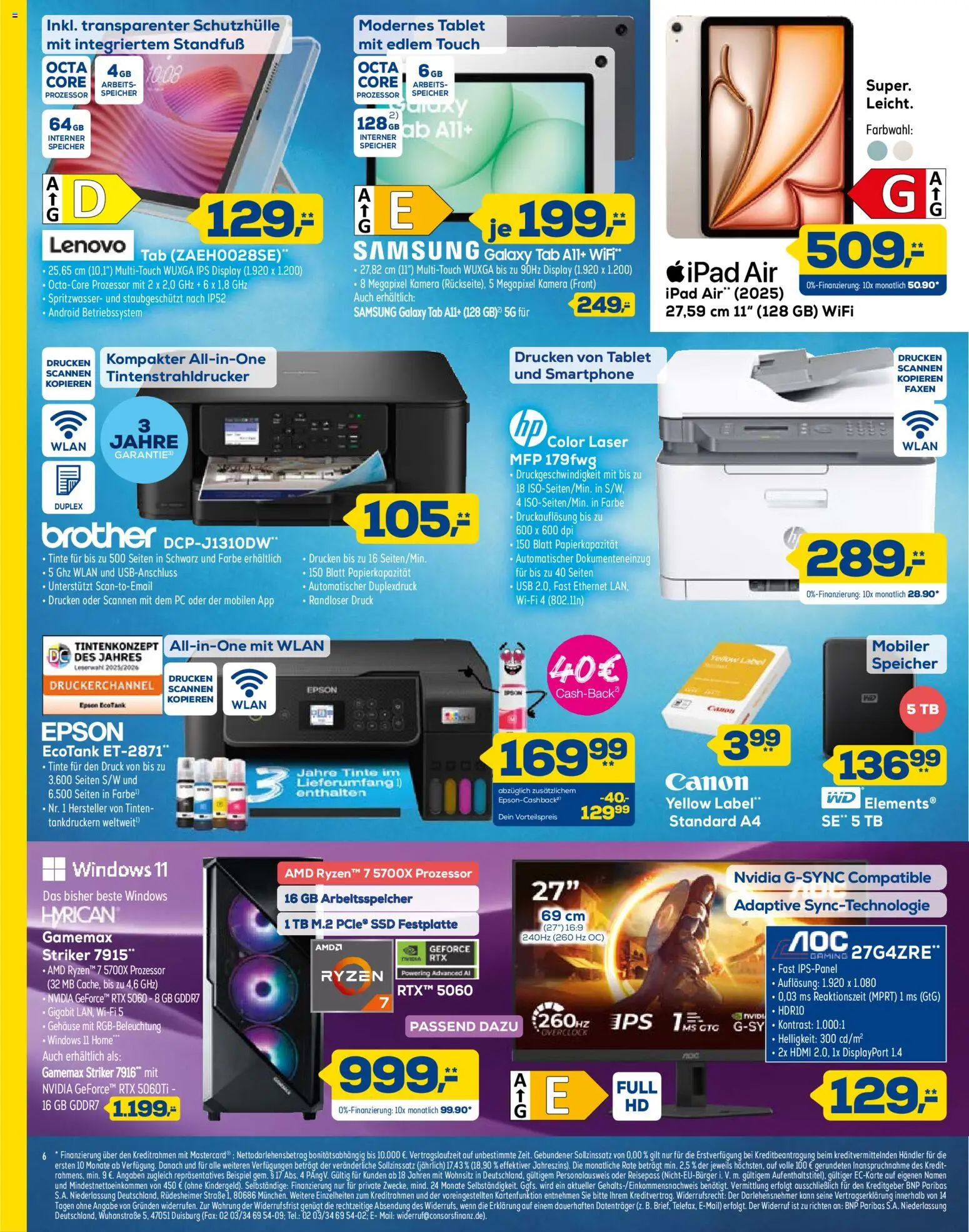 Euronics Prospekt Beilage – gültig ab 11.04.2026 | Seite: 6 | Produkte: Lenovo, Epson, Samsung, Tintenstrahldrucker