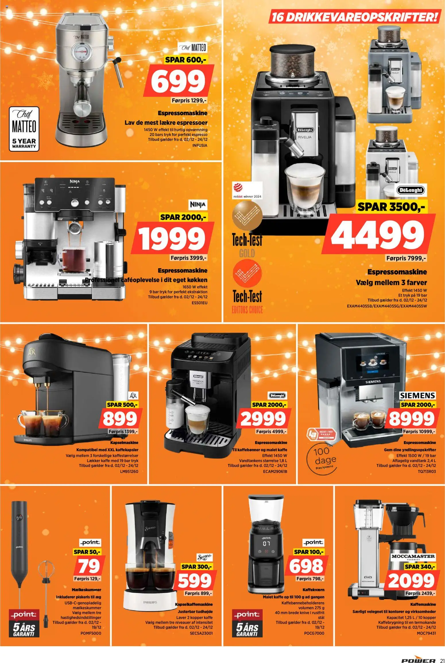 Power tilbudsavis – gyldig fra 02.12.2025 | Side: 21 | Produkter: Æg, Kaffe, Piskeris, Kaffemaskine