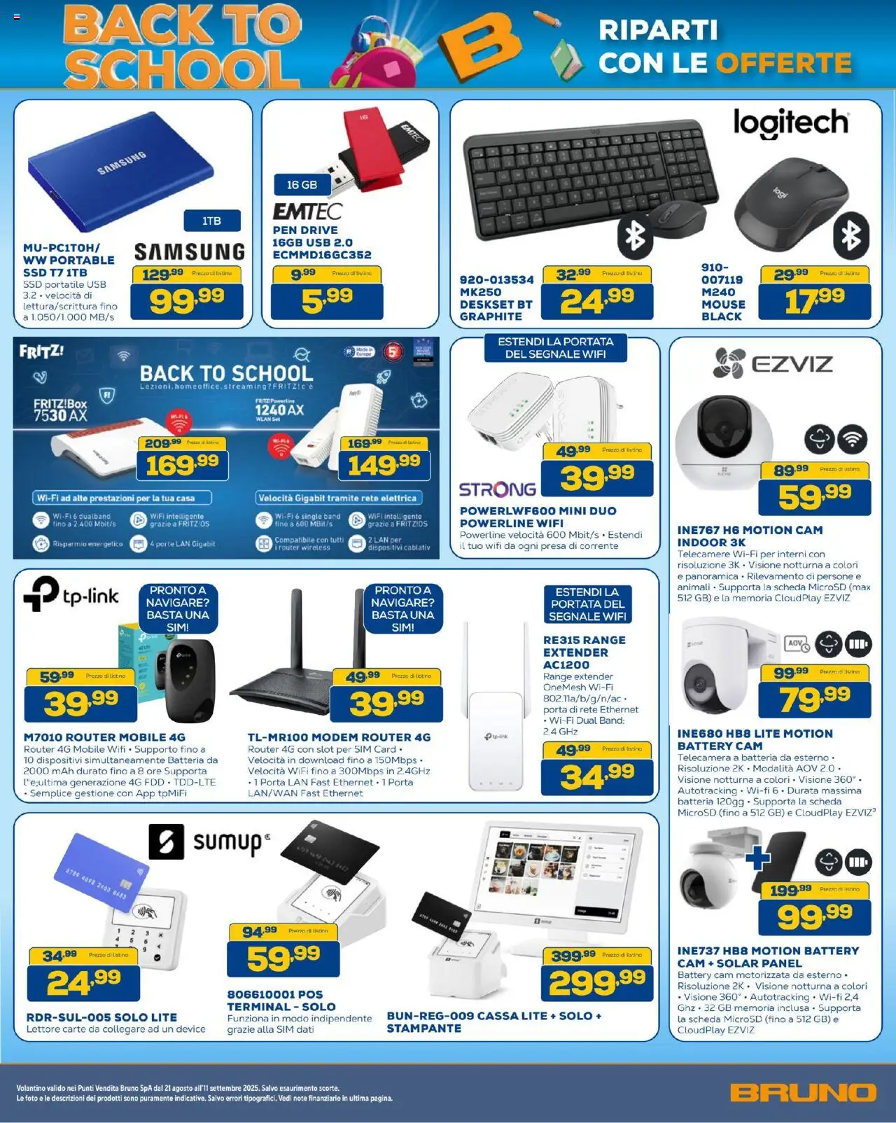 Volantino BRUNO del 21.08.2025 | Pagina: 9 | Prodotti: Stampante, Mouse, Batteria, Samsung