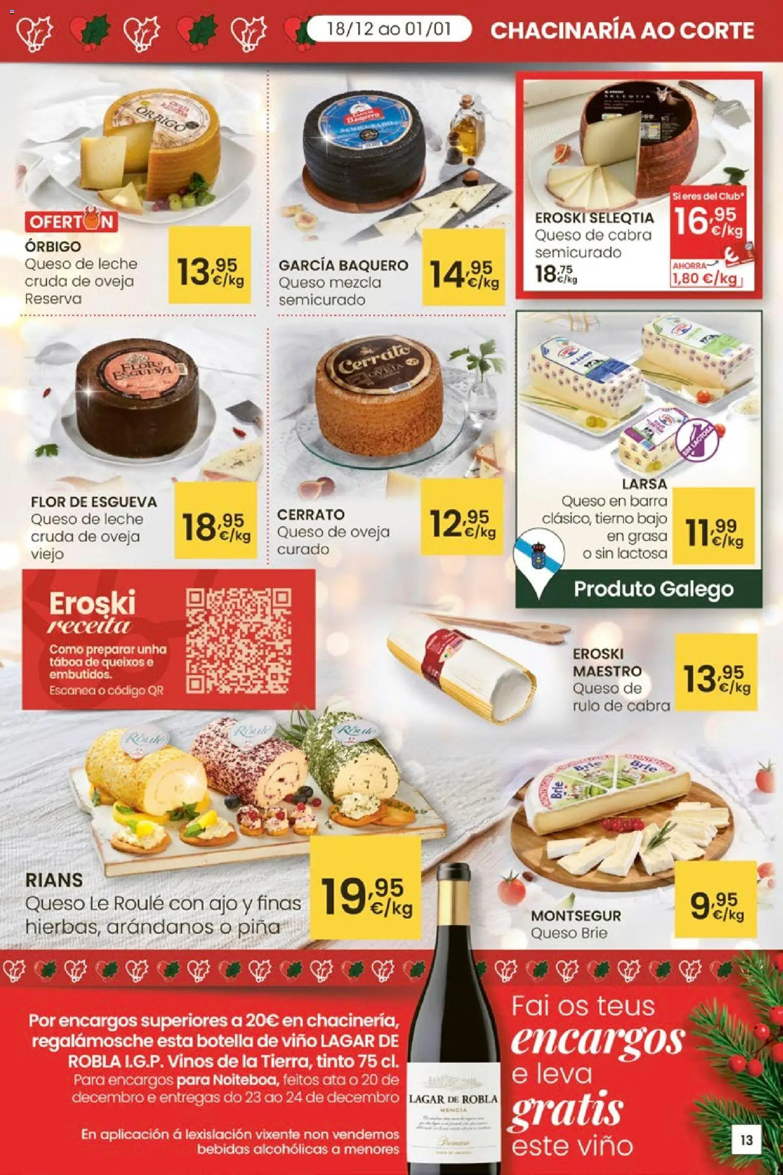Eroski - Center │ válido desde el 18.12.2025 | Página: 13 | Productos: Leche, Queso, Vino, Piña