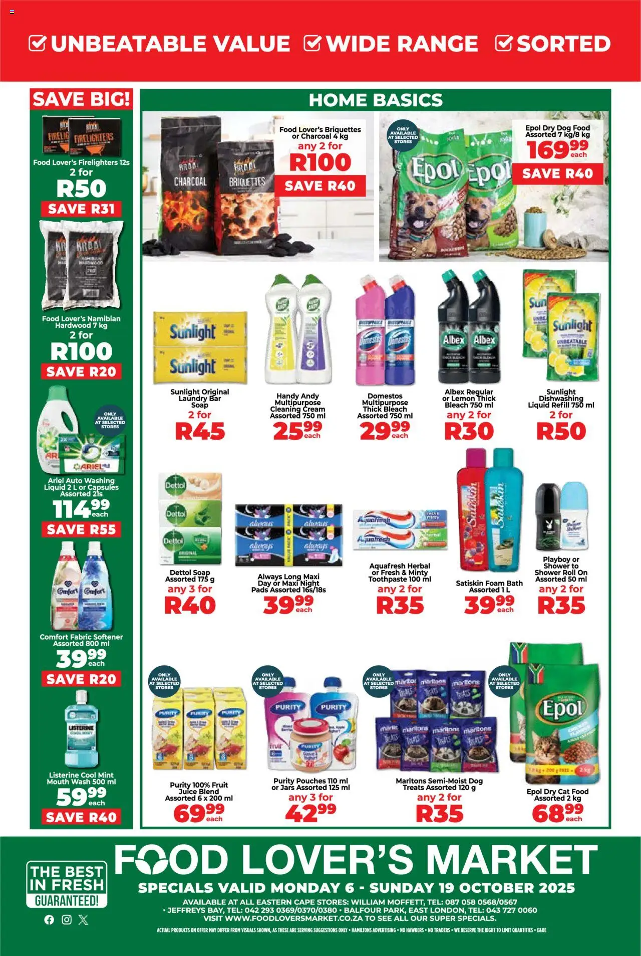 New Food Lover's Market catalogue – valid from 06.10.2025 | Page: 8 | Products: Bath, Pads, Bleach, Soap