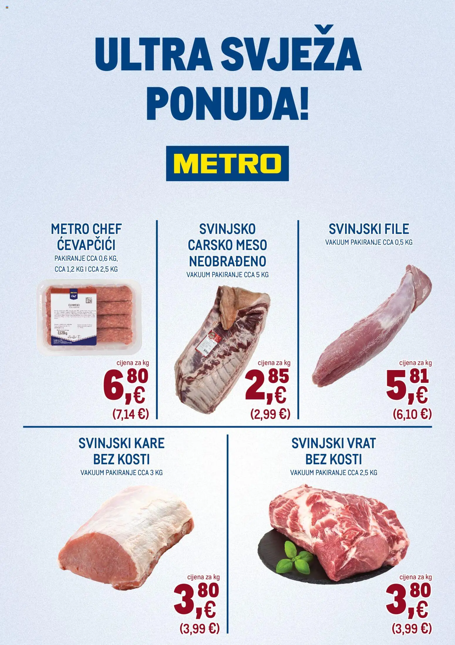 Metro katalog | vrijedi od 19.01.2026 | Stranica: 4 | Proizvodi: Carsko meso, Svinjski kare, Meso, Ćevapčići