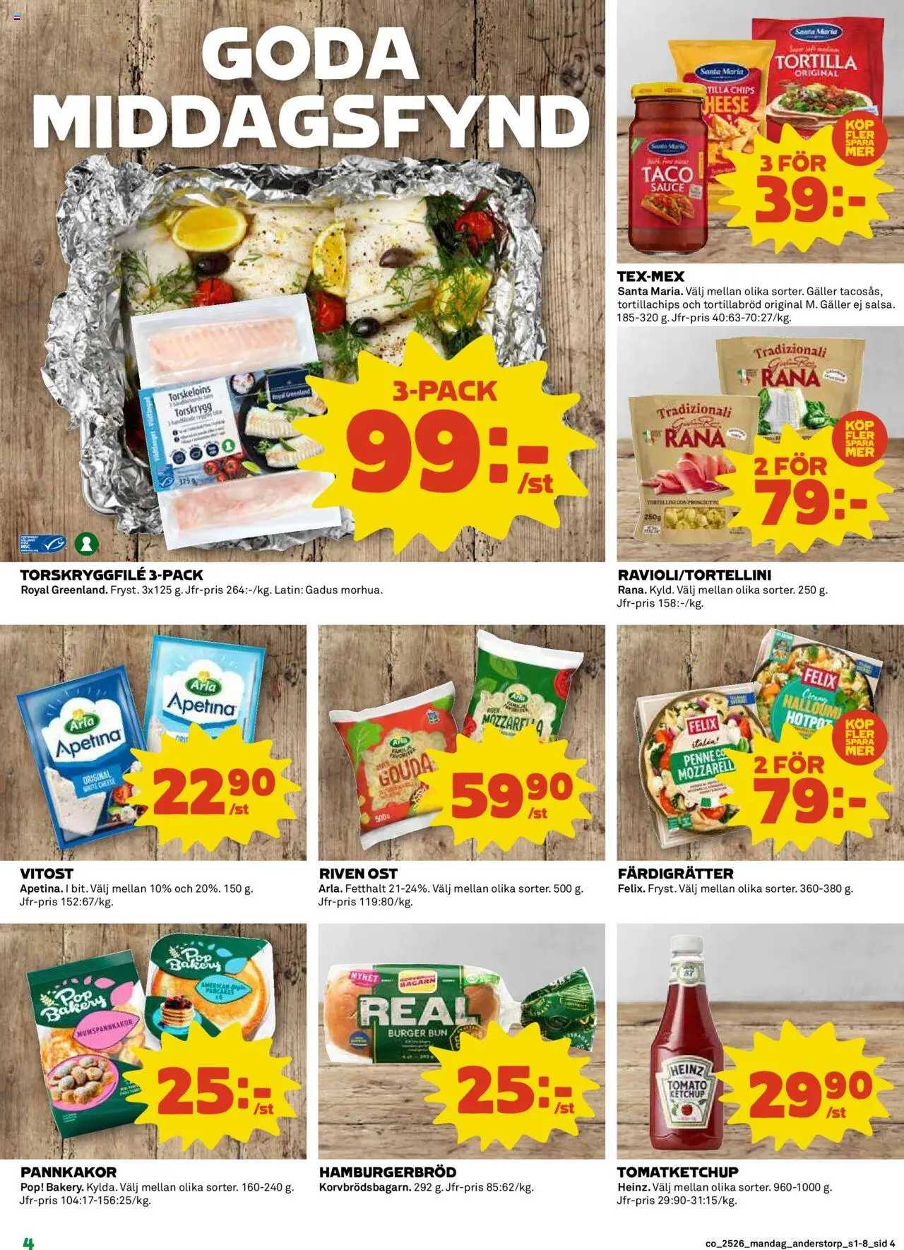 Coop reklamblad aktuell från 23.06.2025 | Sida: 4 | Produkter: Tortilla, Tortillachips, Galler, Ketchup