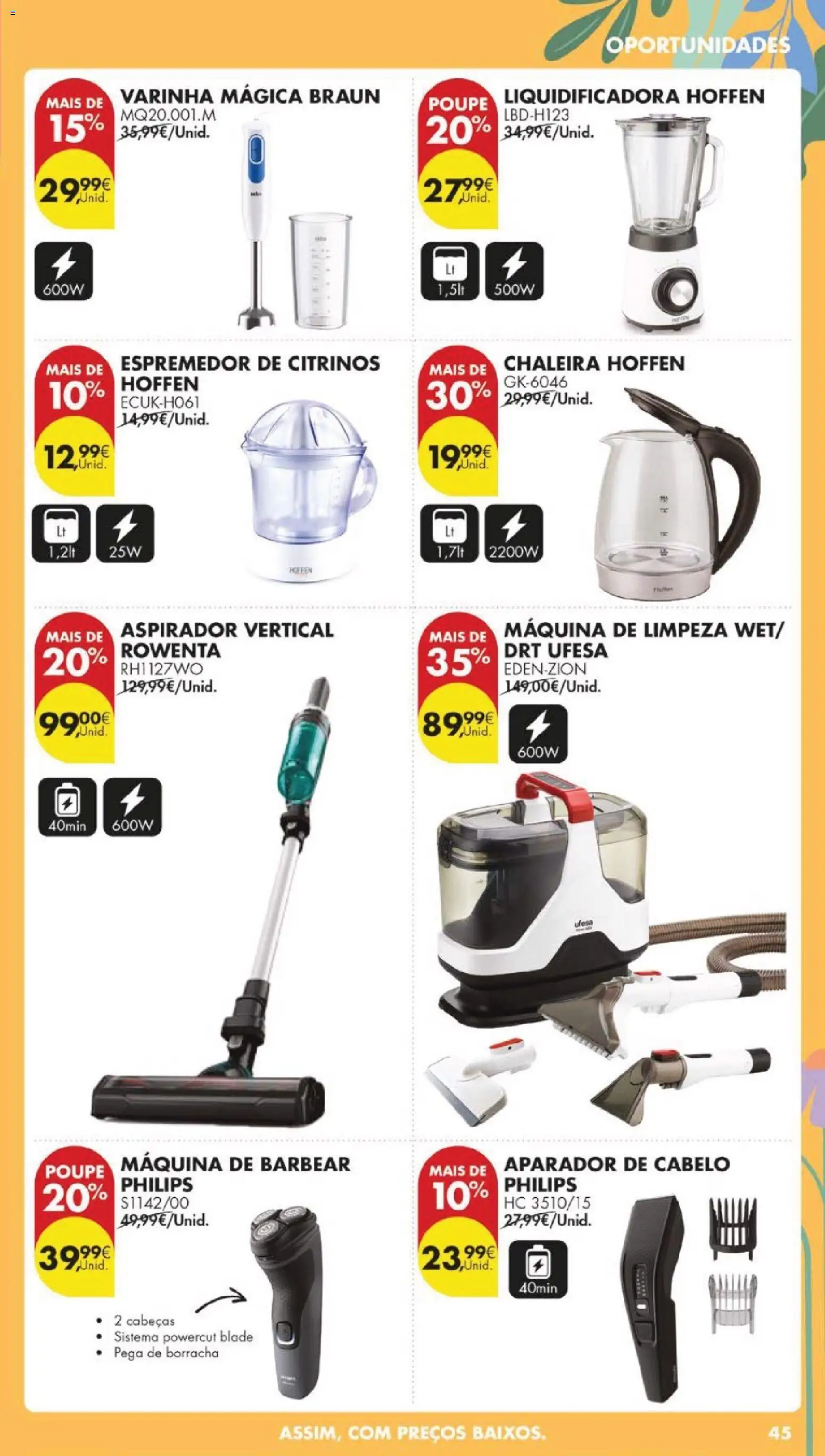 Pingo Doce folheto │ válido de 14.04.2026 | Página: 51 | Produtos: Chaleira, Máquina de barbear, Aspirador, Aparador