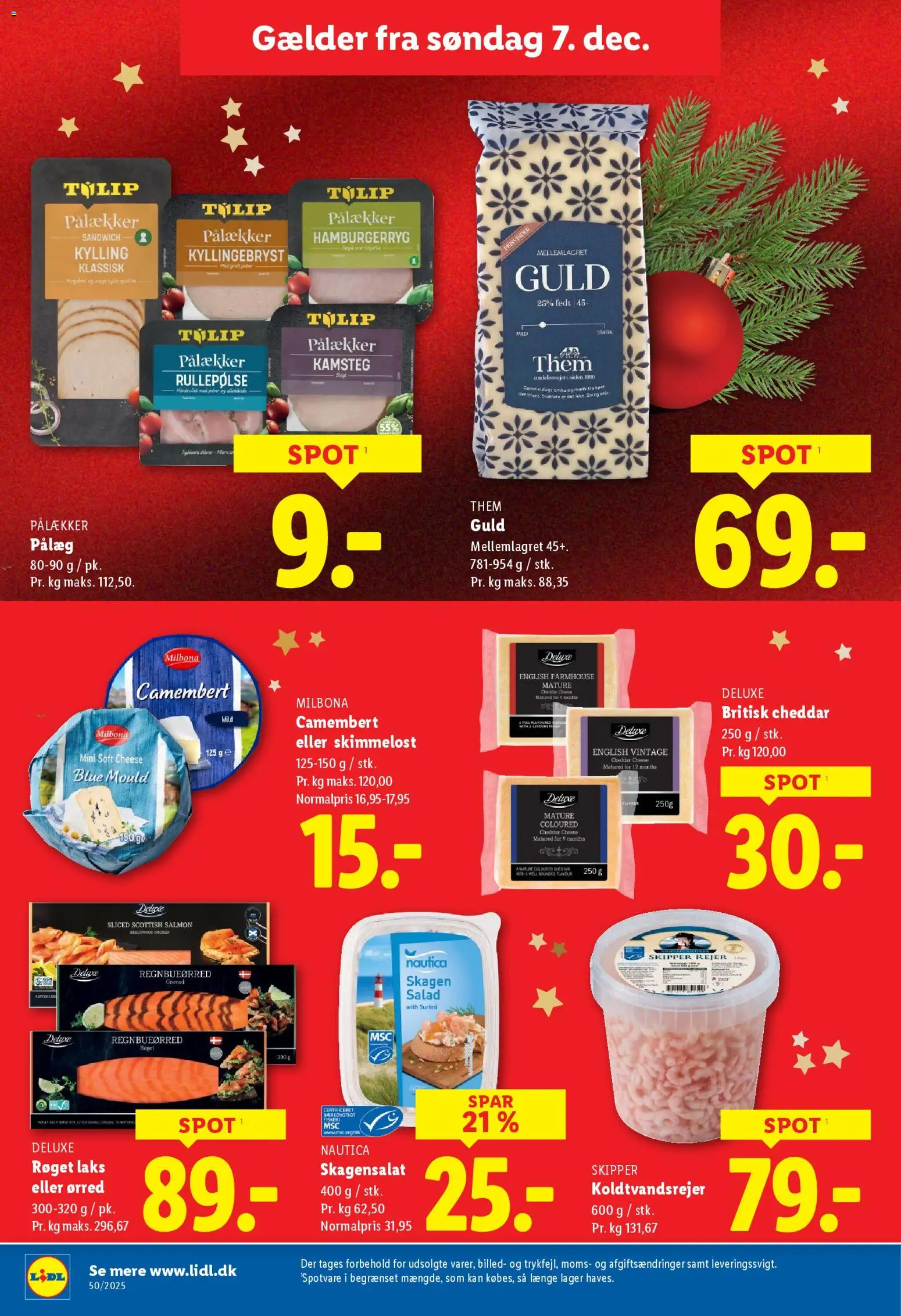 Lidl tilbudsavis – gyldig fra 07.12.2025 | Side: 10 | Produkter: Camembert, Pålæg, Rullepølse, Rejer
