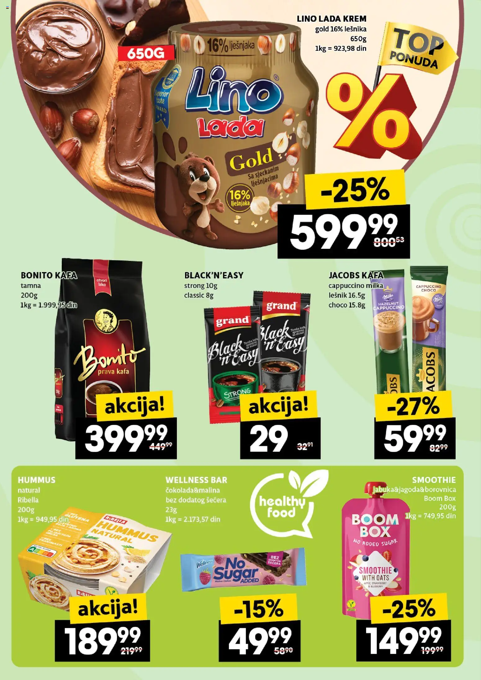 Idea katalog - važi od 13.11.2025 | Strana: 22 | Proizvode: Lešnik, Hummus, Lino lada, Kafa