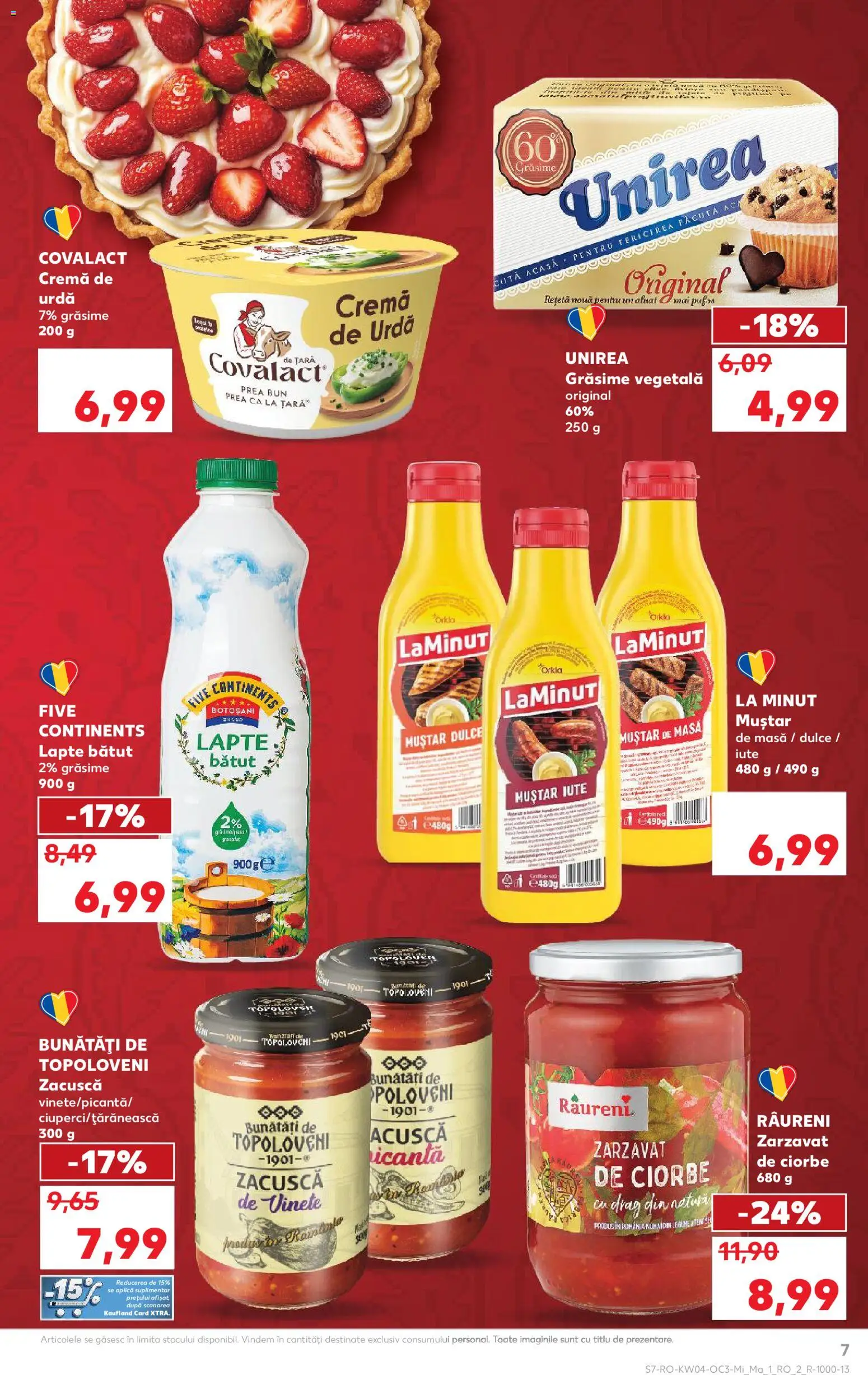 Noul catalog Kaufland – valabil de la 21.01.2026 | Pagină: 7 | Produse: Aluat, Lapte, Muștar, Legume