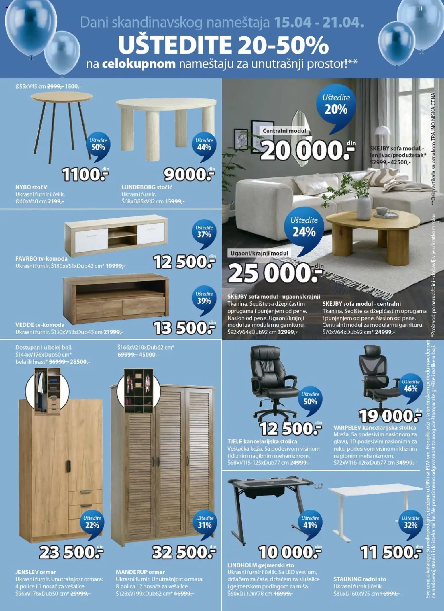 Jysk katalog - važi od 15.04.2026 | Strana: 11 | Proizvode: Polica, Radni sto, Ormar, Slušalice