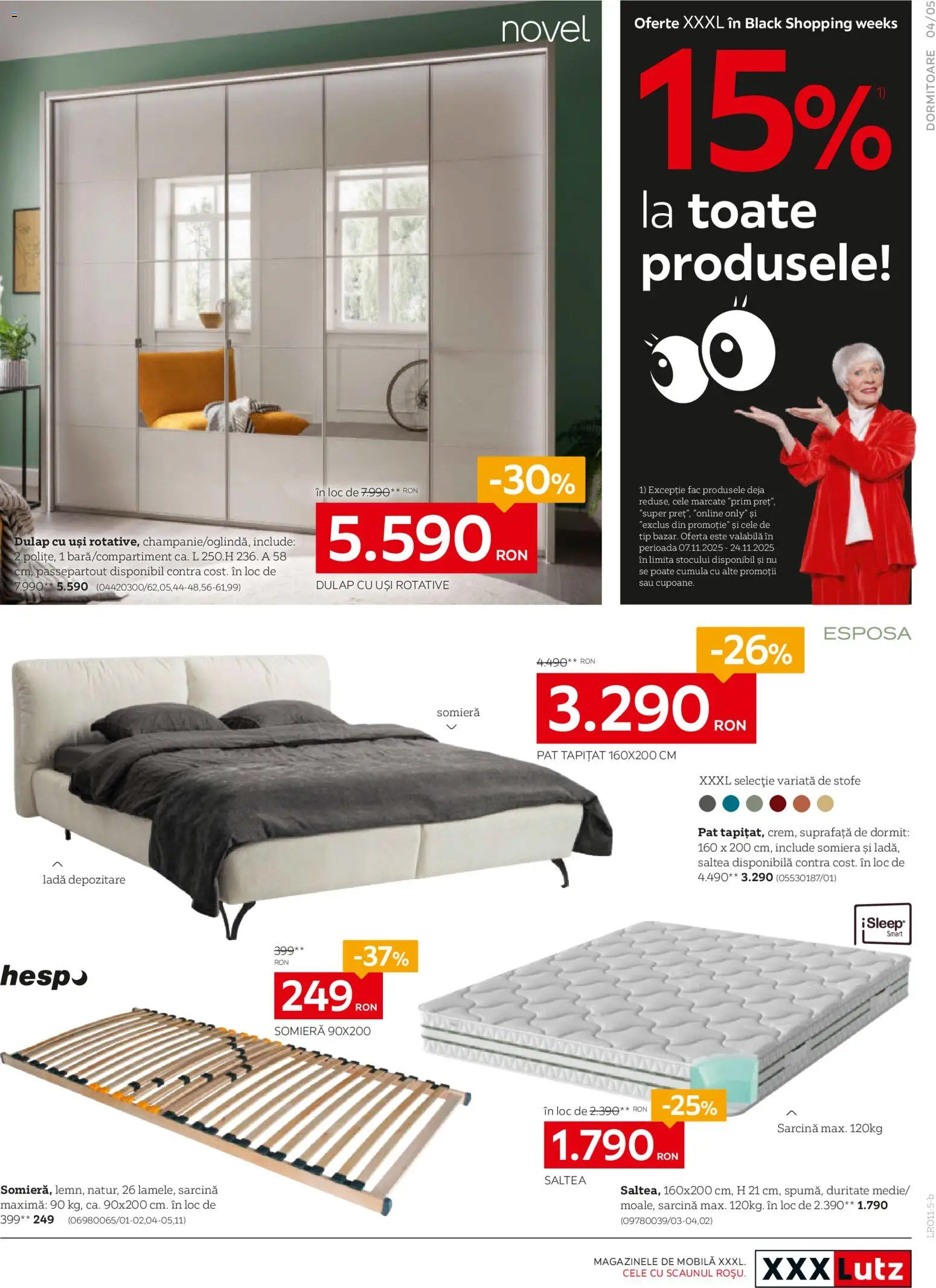 Noul catalog XXXLutz – valabil de la 07.11.2025 | Pagină: 5 | Produse: Pat, Saltea