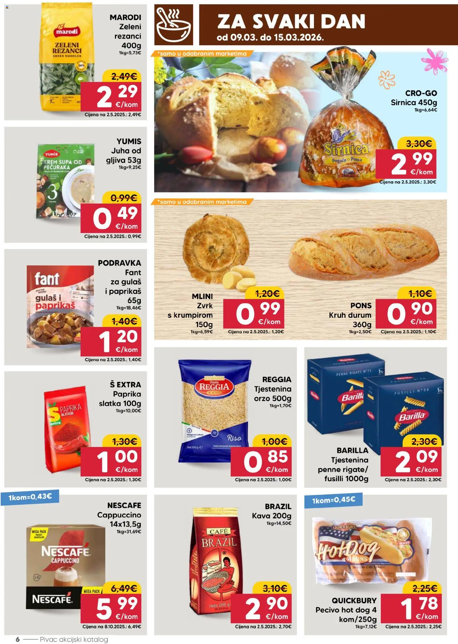 Pivac katalog | vrijedi od 09.03.2026 | Stranica: 6 | Proizvodi: Nescafe, Kruh, Paprika, Juha