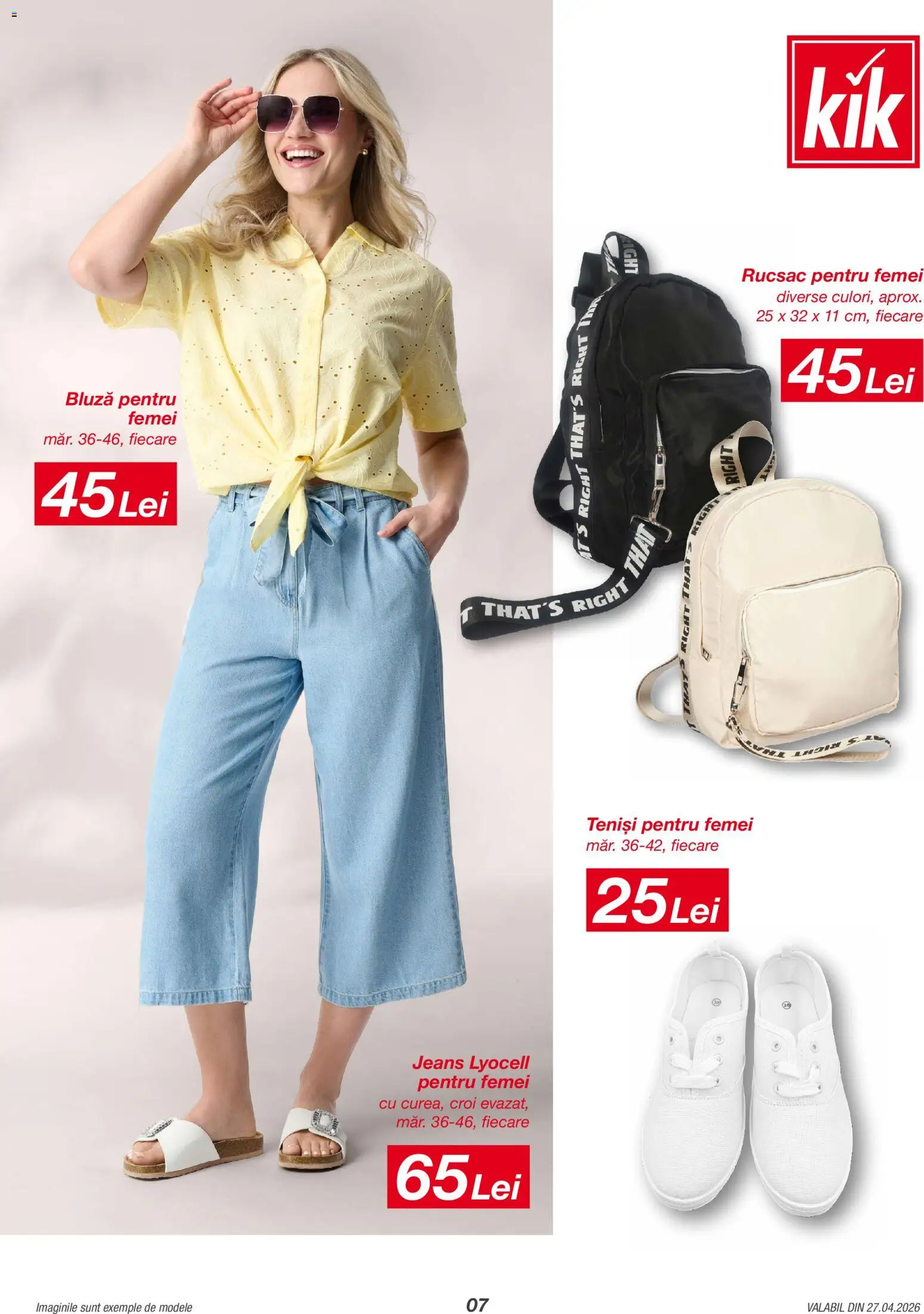 Noul catalog Kik – valabil de la 27.04.2026 | Pagină: 7 | Produse: Teniși, Bluză, Rucsac