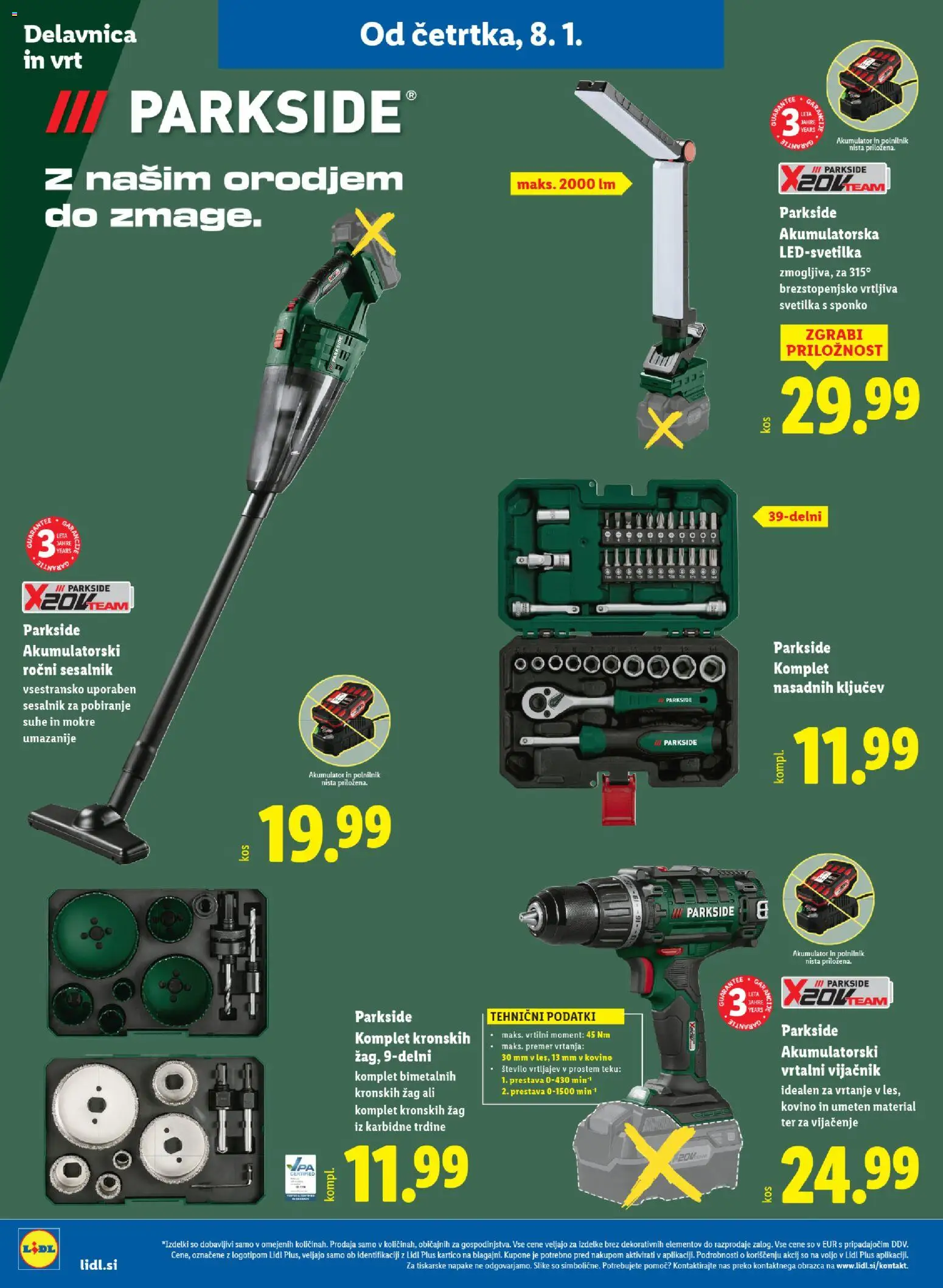 Novi Lidl katalog ponudbe – veljaven od 08.01.2026 | Stran: 26 | Izdelki: Svetilka, Akumulator, Polnilnik, Sesalnik