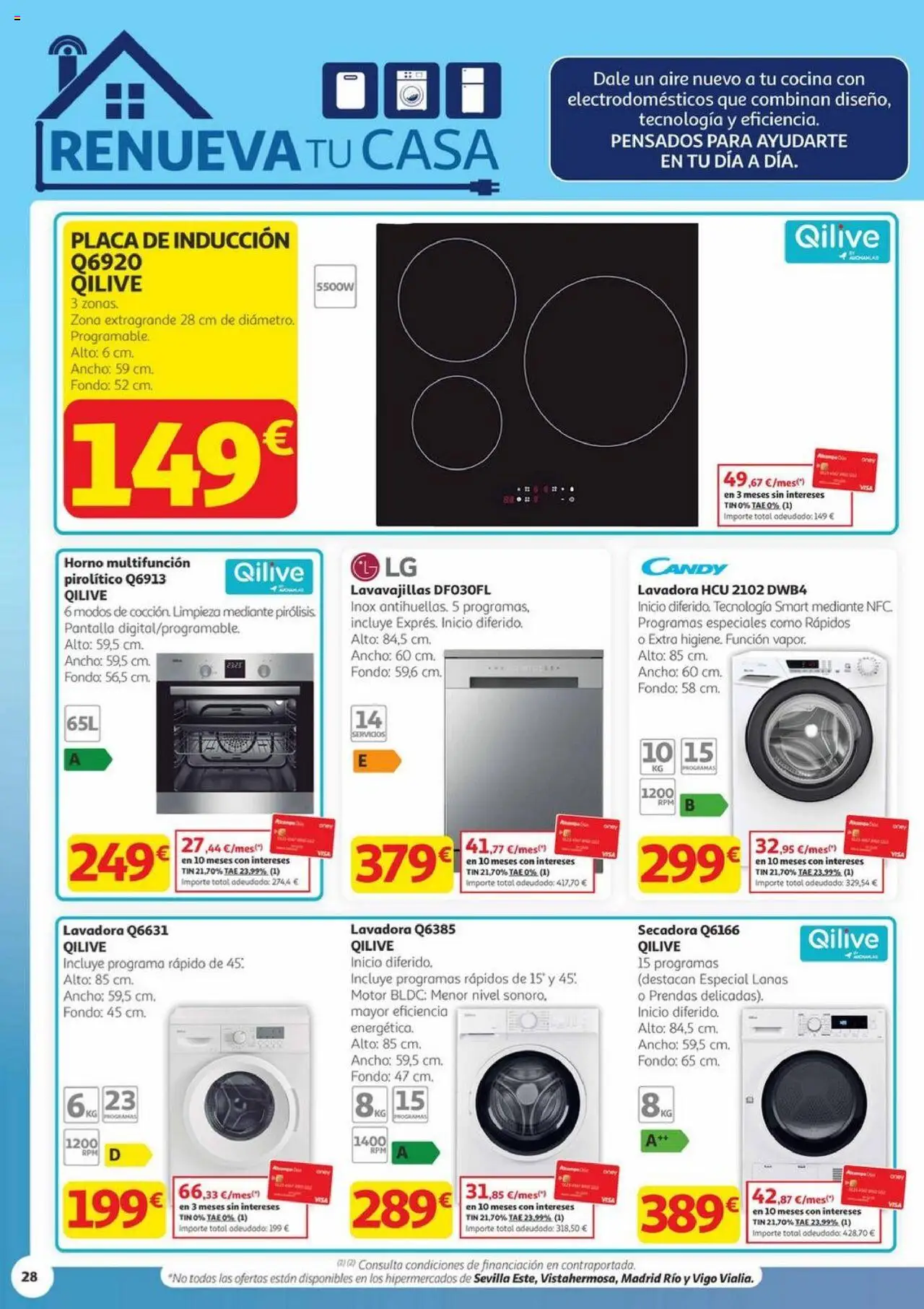 Alcampo - Canarias │ válido desde el 28.08.2025 | Página: 28 | Productos: Lavadora, Secadora, Horno, Lavavajillas
