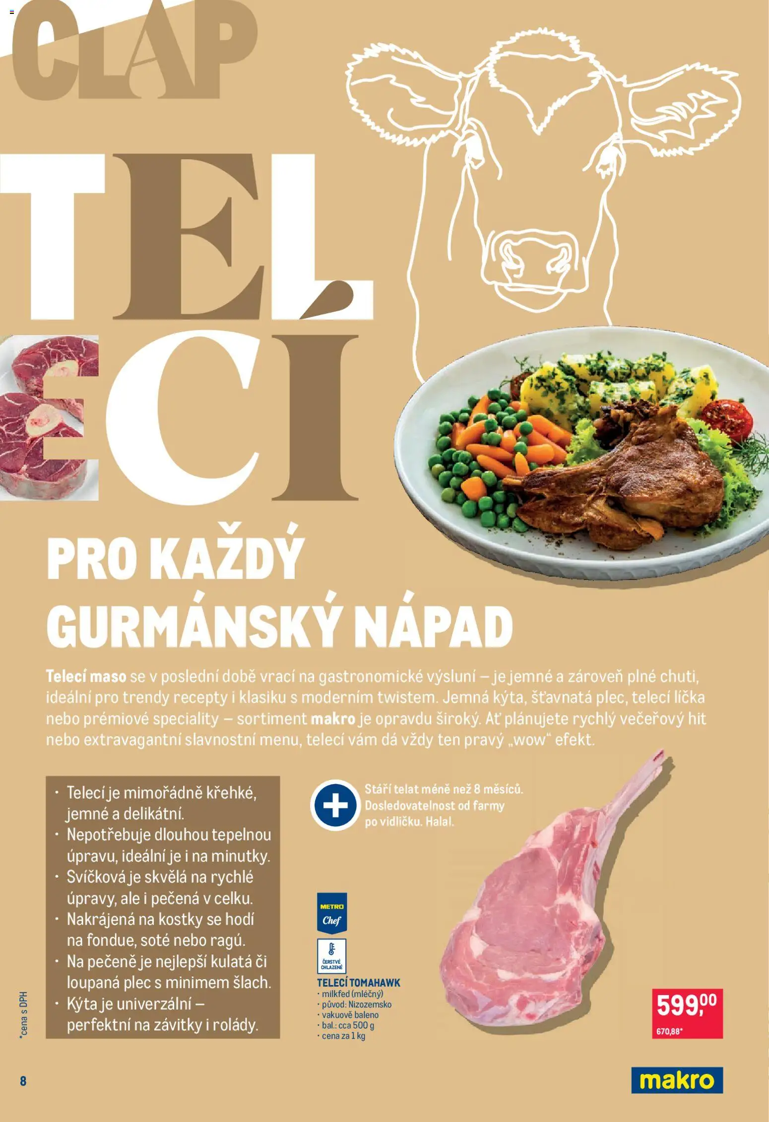 Makro leták - Pro milovníky jídla od 25.02.2026 | Strana: 8 | Produkty: Maso, Kostky, Kýta