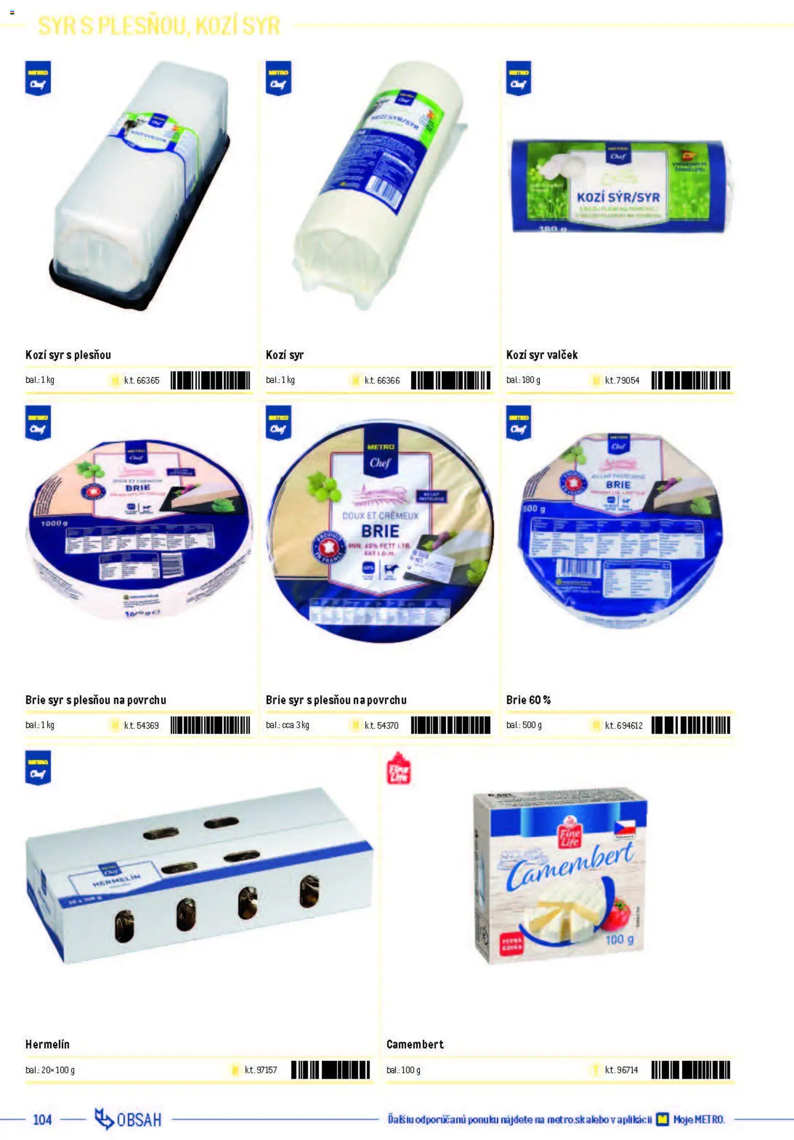 Nové Metro akcie – leták je platný od 05.12.2025 | Strana: 104 | Produkty: Syr