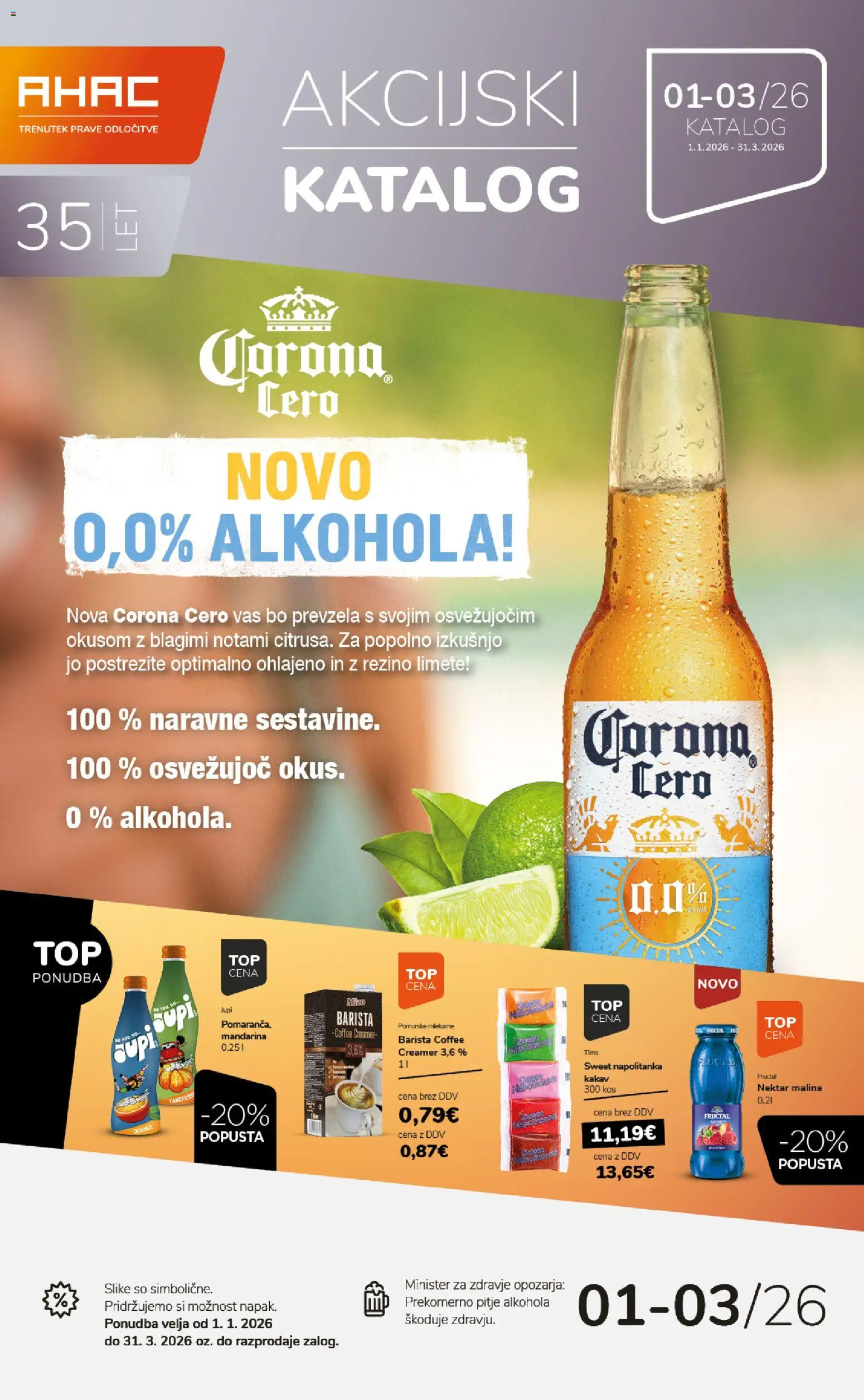 Novi Ahac katalog ponudbe – veljaven od 01.01.2026 | Stran: 1 | Izdelki: Kos, Kakav
