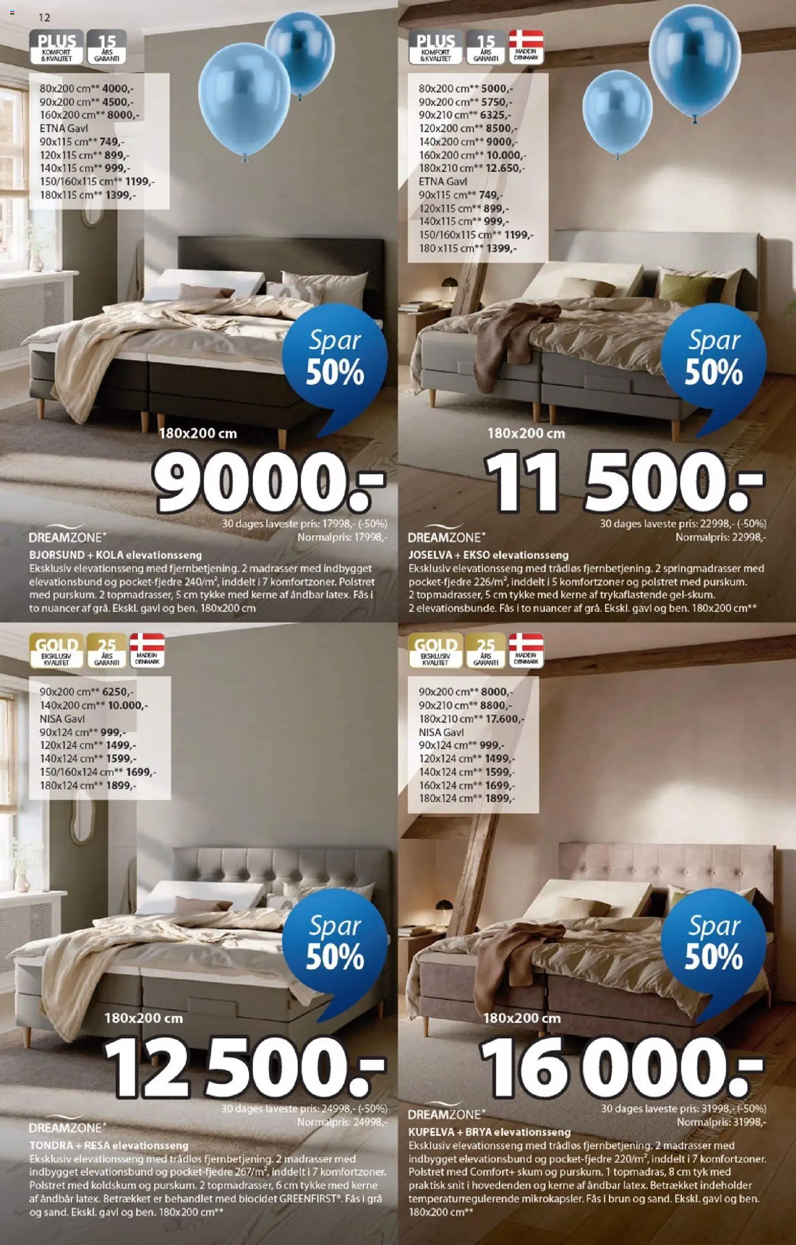 JYSK tilbudsavis – gyldig fra 27.03.2026 | Side: 12 | Produkter: Elevationsseng