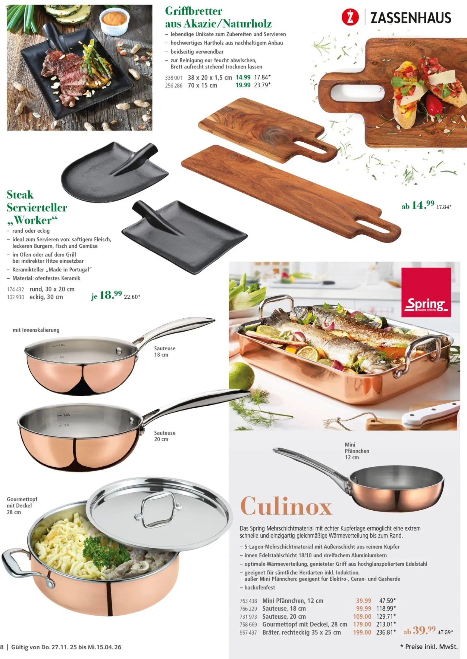 Selgros Kochen & Servieren – gültig ab 27.11.2025 | Seite: 8 | Produkte: Ofen, Fisch, Gemüse, Steak