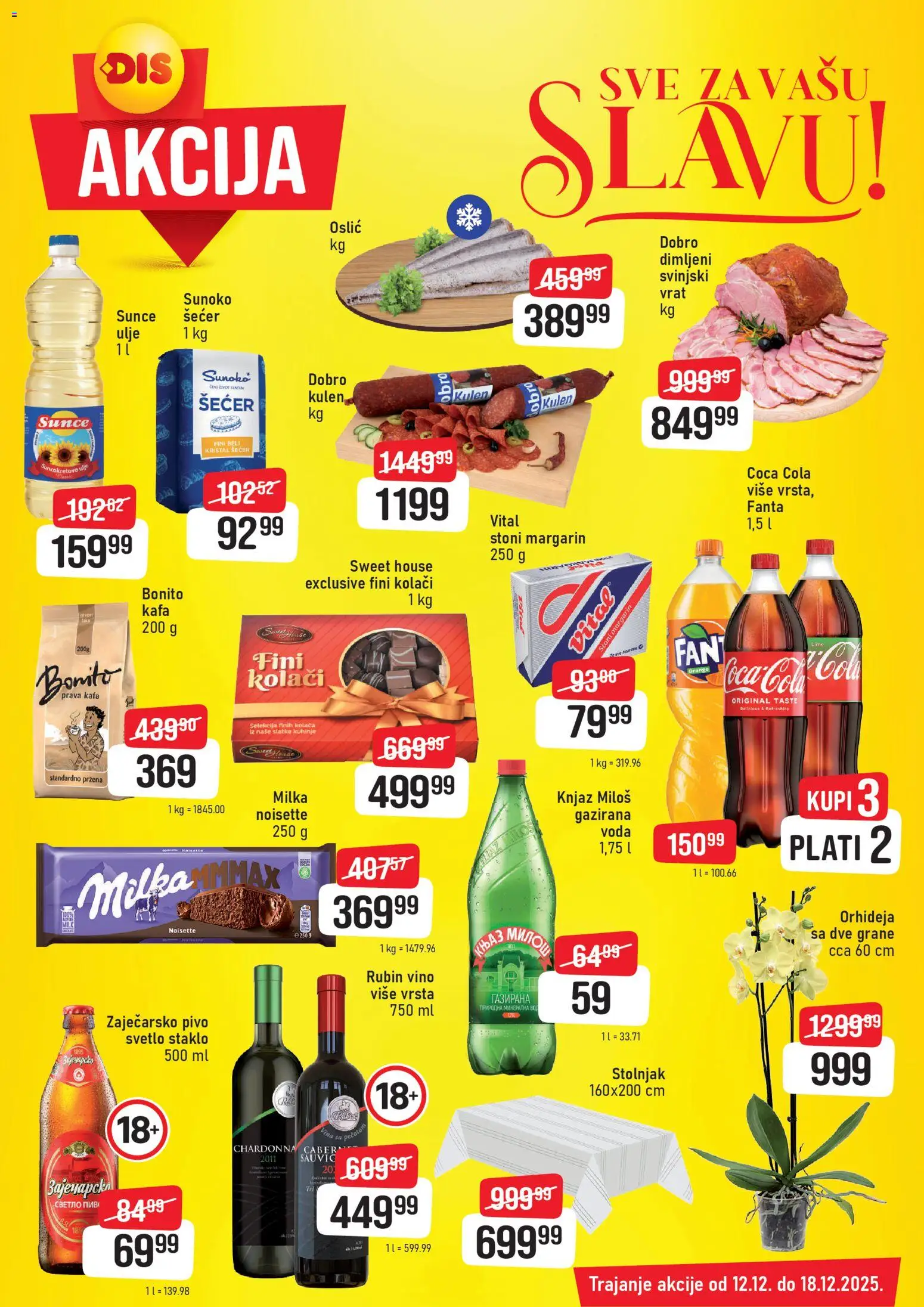 DIS katalog - važi od 12.12.2025 | Strana: 2 | Proizvode: Coca Cola, Milka, Kulen, Vino