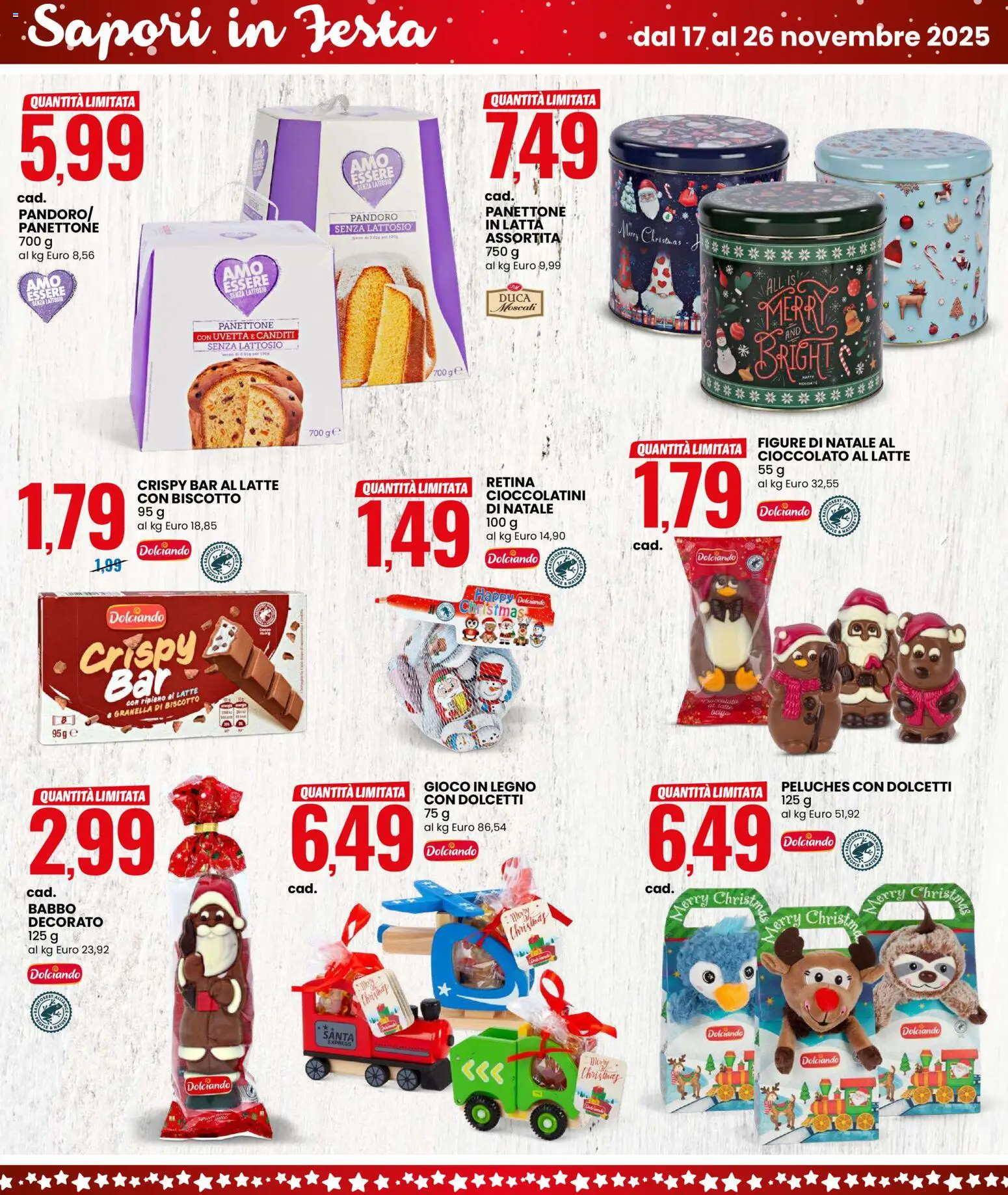 Volantino Eurospin del 17.11.2025 | Pagina: 6 | Prodotti: Cioccolato, Latte, Pandoro, Gioco