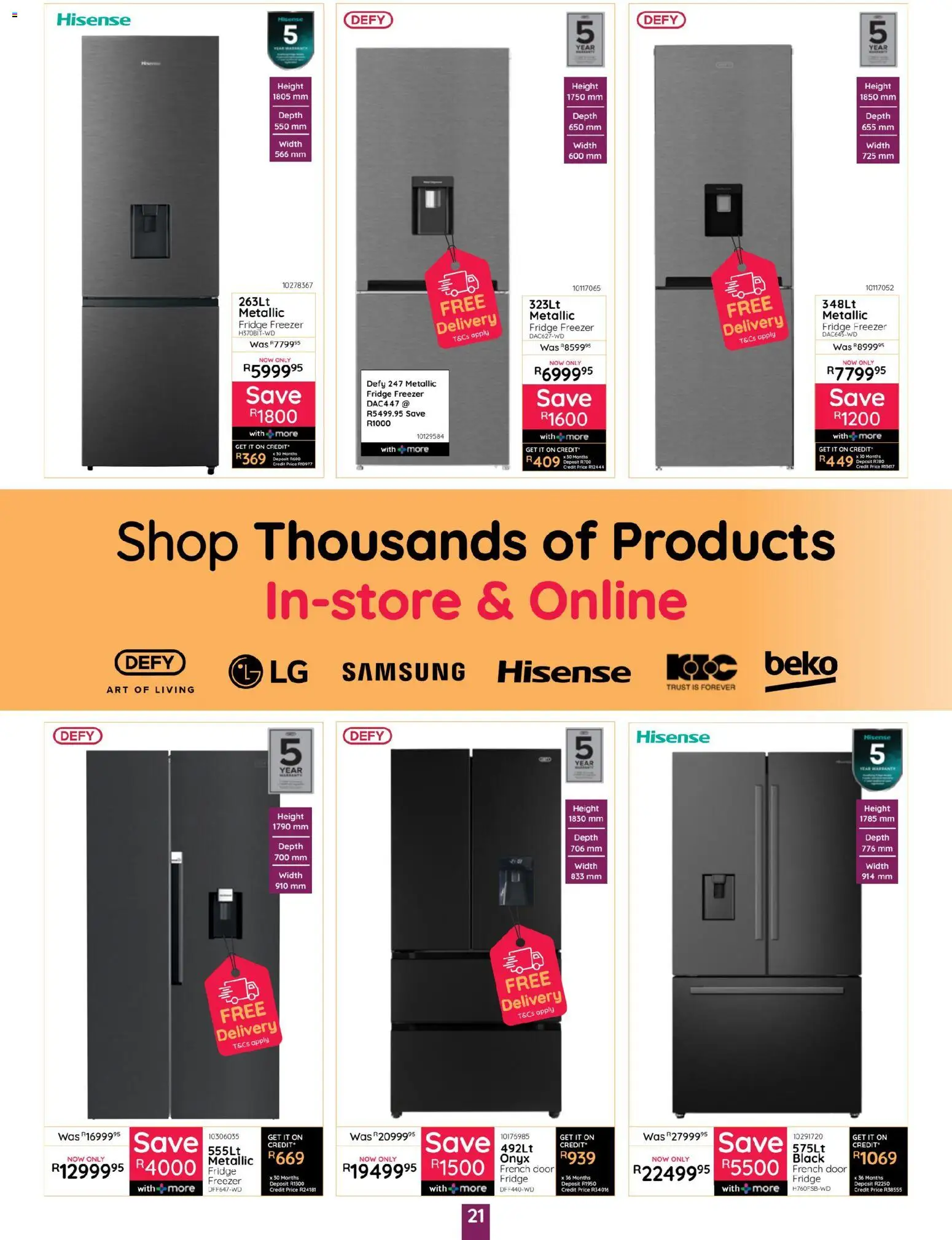 New Bradlows catalogue – valid from 19.03.2026 | Page: 21 | Products: Art, Freezer, Fridge