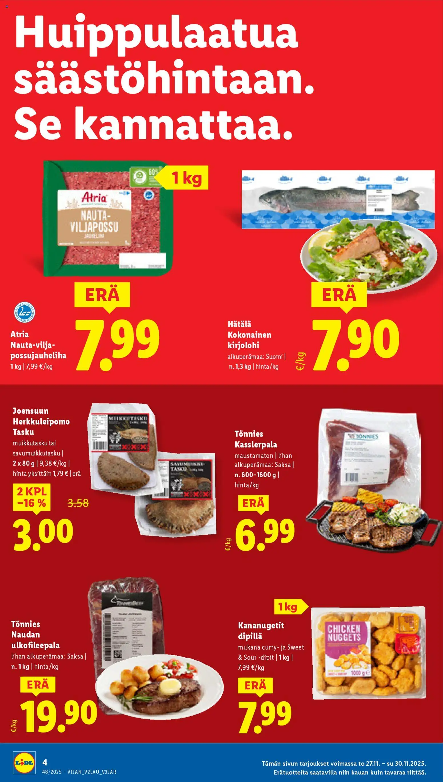Lidl tarjoukset - Helsinki – voimassa 27.11.2025 alkaen | Sivu: 4 | Tuotteet: Kirjolohi, Kokonainen, Curry