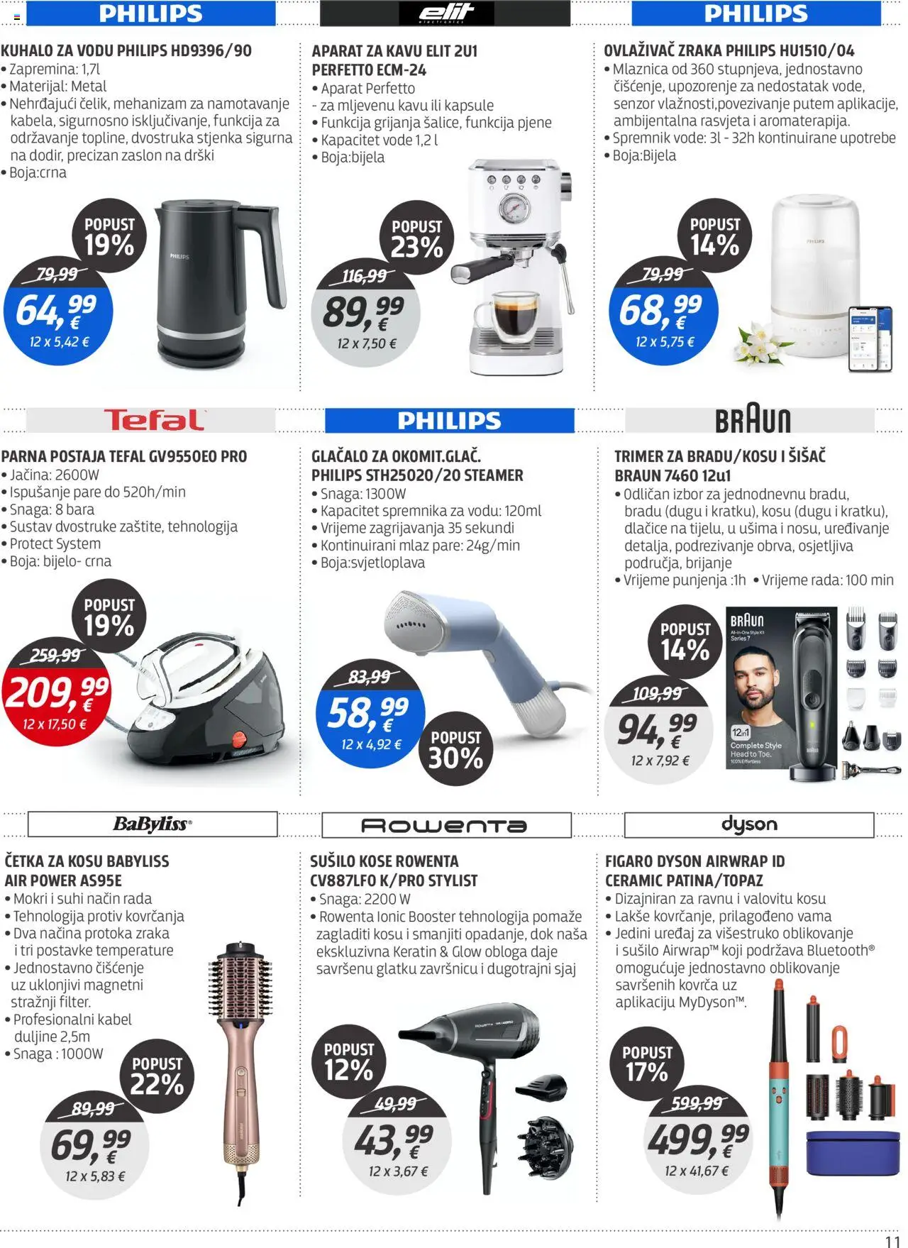 Centar Tehnike katalog | vrijedi od 01.10.2025 | Stranica: 11 | Proizvodi: Parna postaja, Četka, Trimer, Četka za kosu