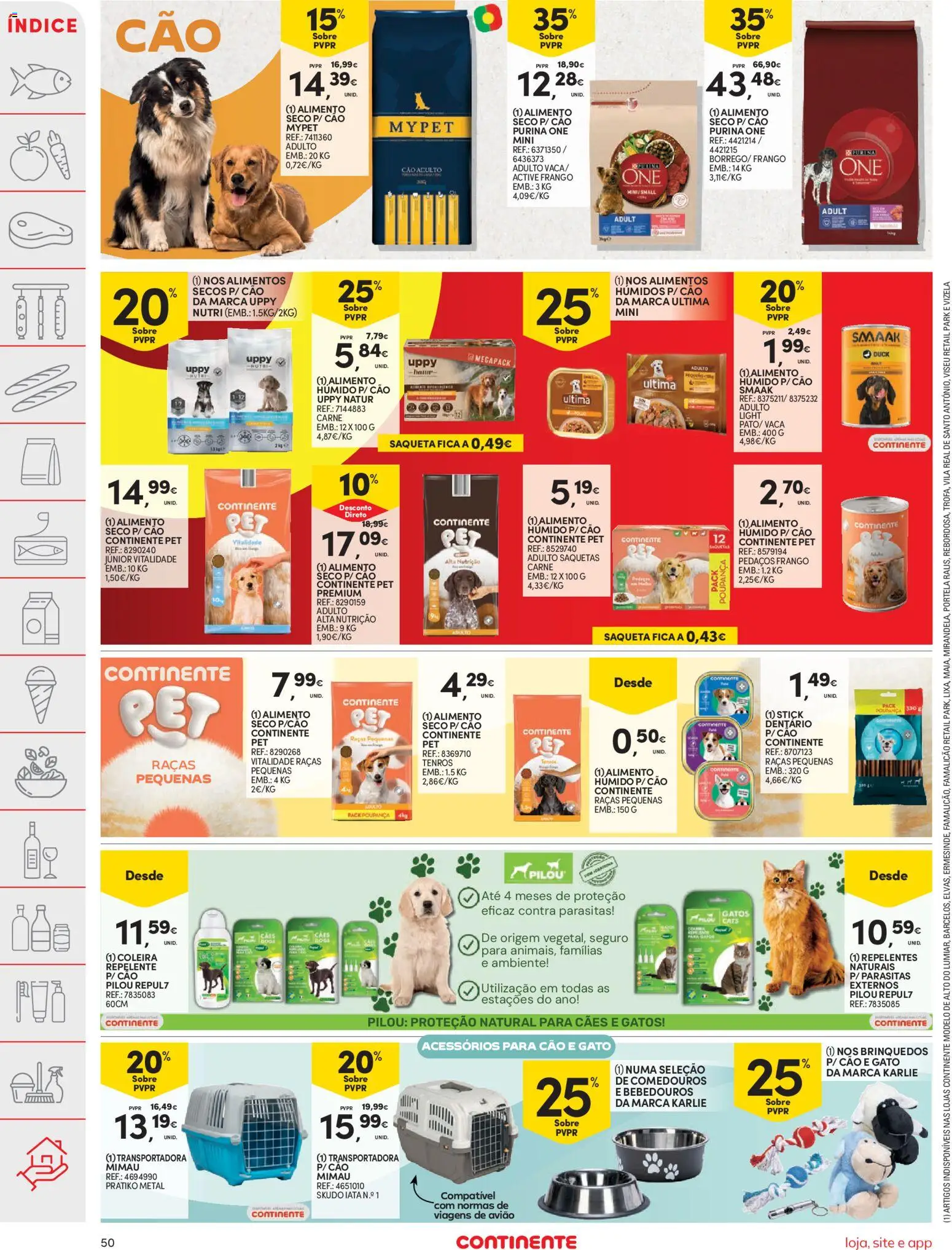 Continente folheto │ válido de 28.04.2026 | Página: 50 | Produtos: Purina one, Frango, Repelente, Carne